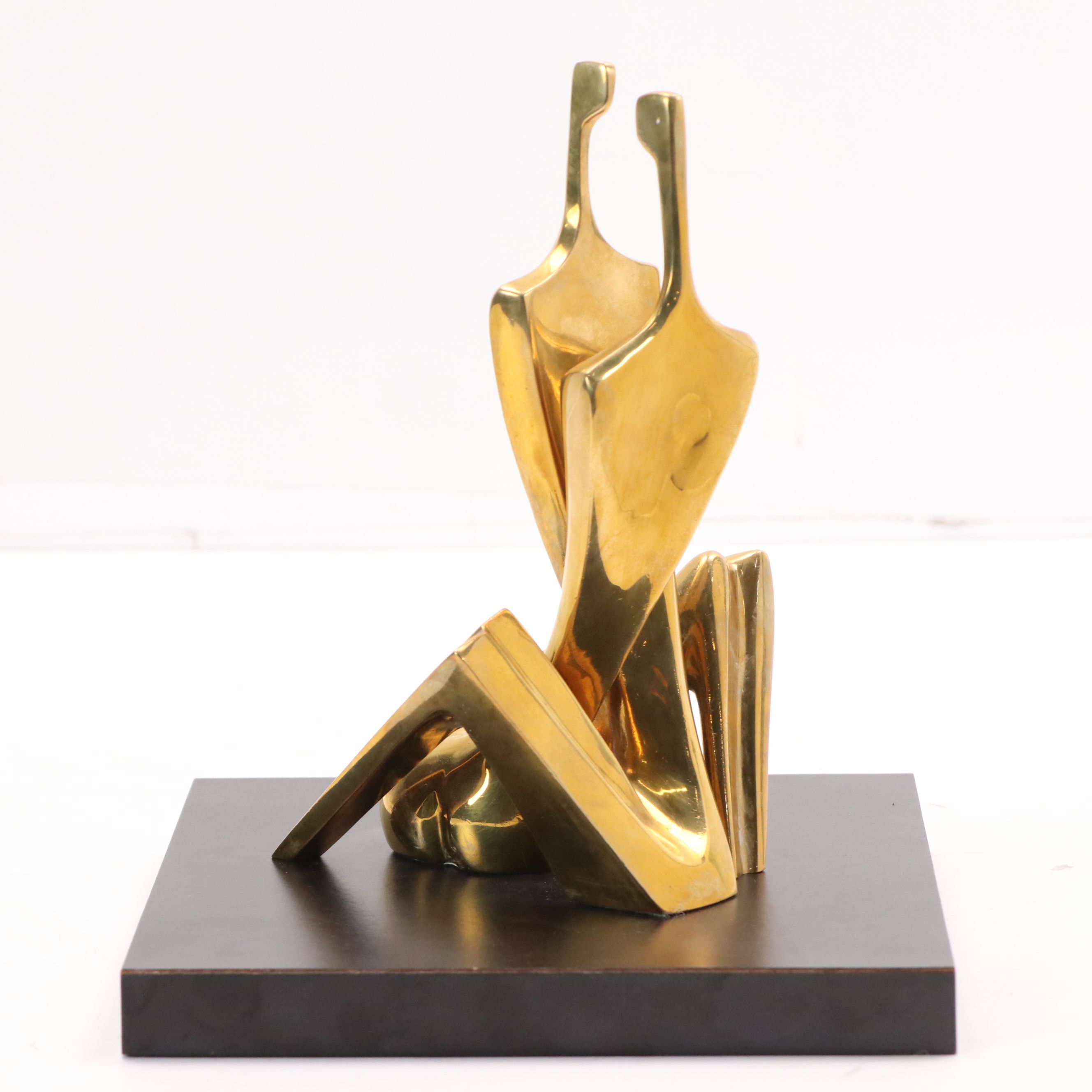 Itzik Benshalom Copper Alloy Sculpture of Lovers, 1982