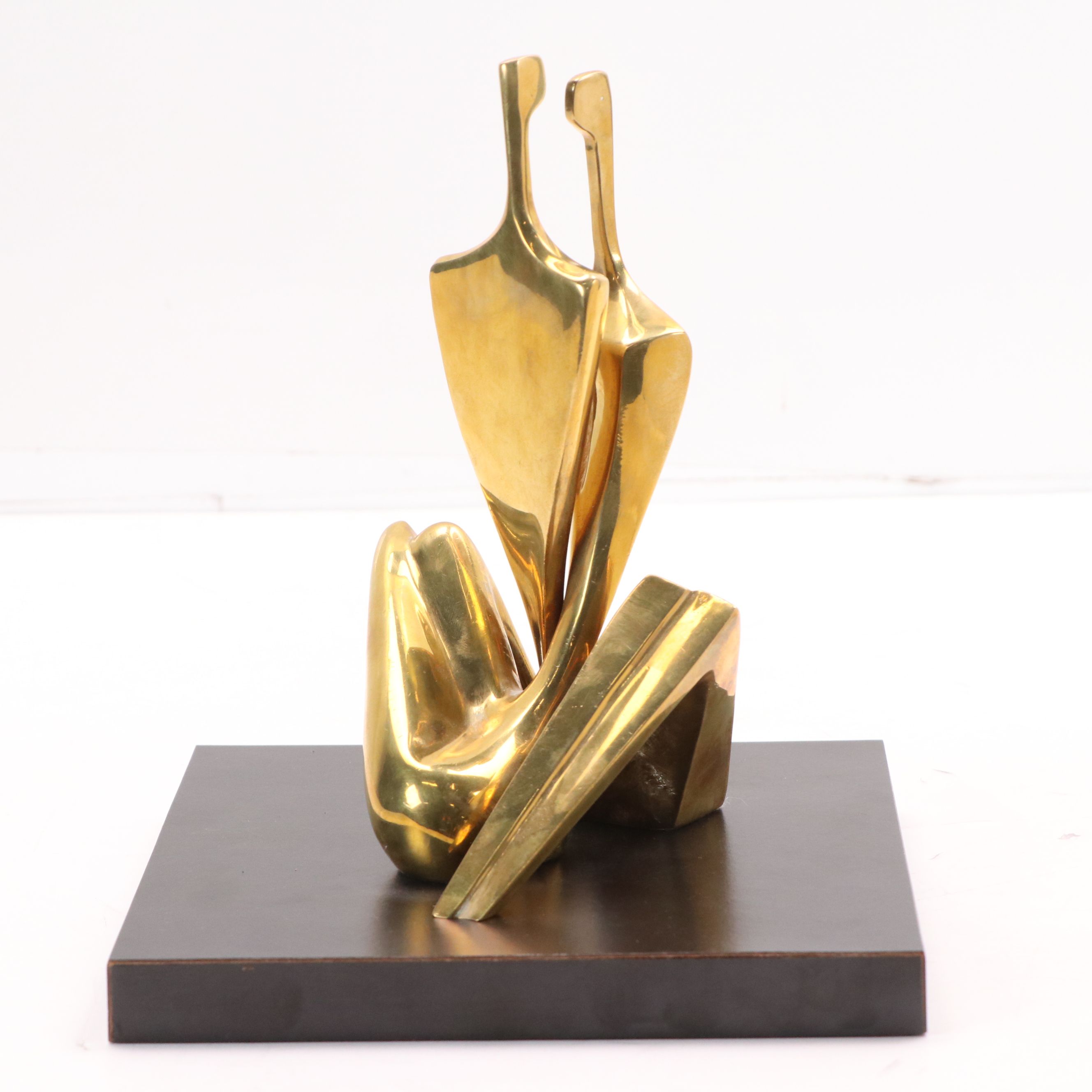 Itzik Benshalom Copper Alloy Sculpture of Lovers, 1982
