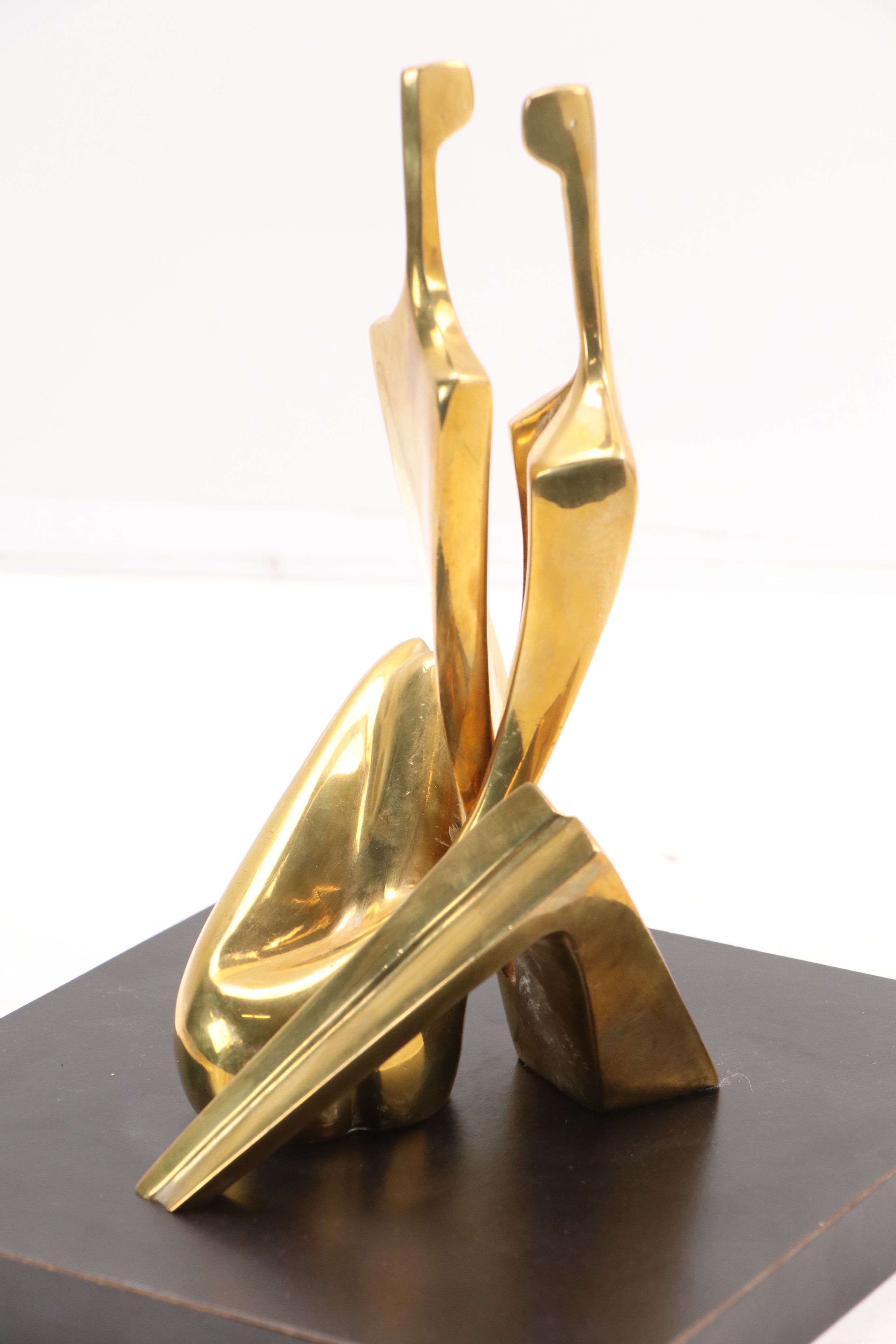 Itzik Benshalom Copper Alloy Sculpture of Lovers, 1982
