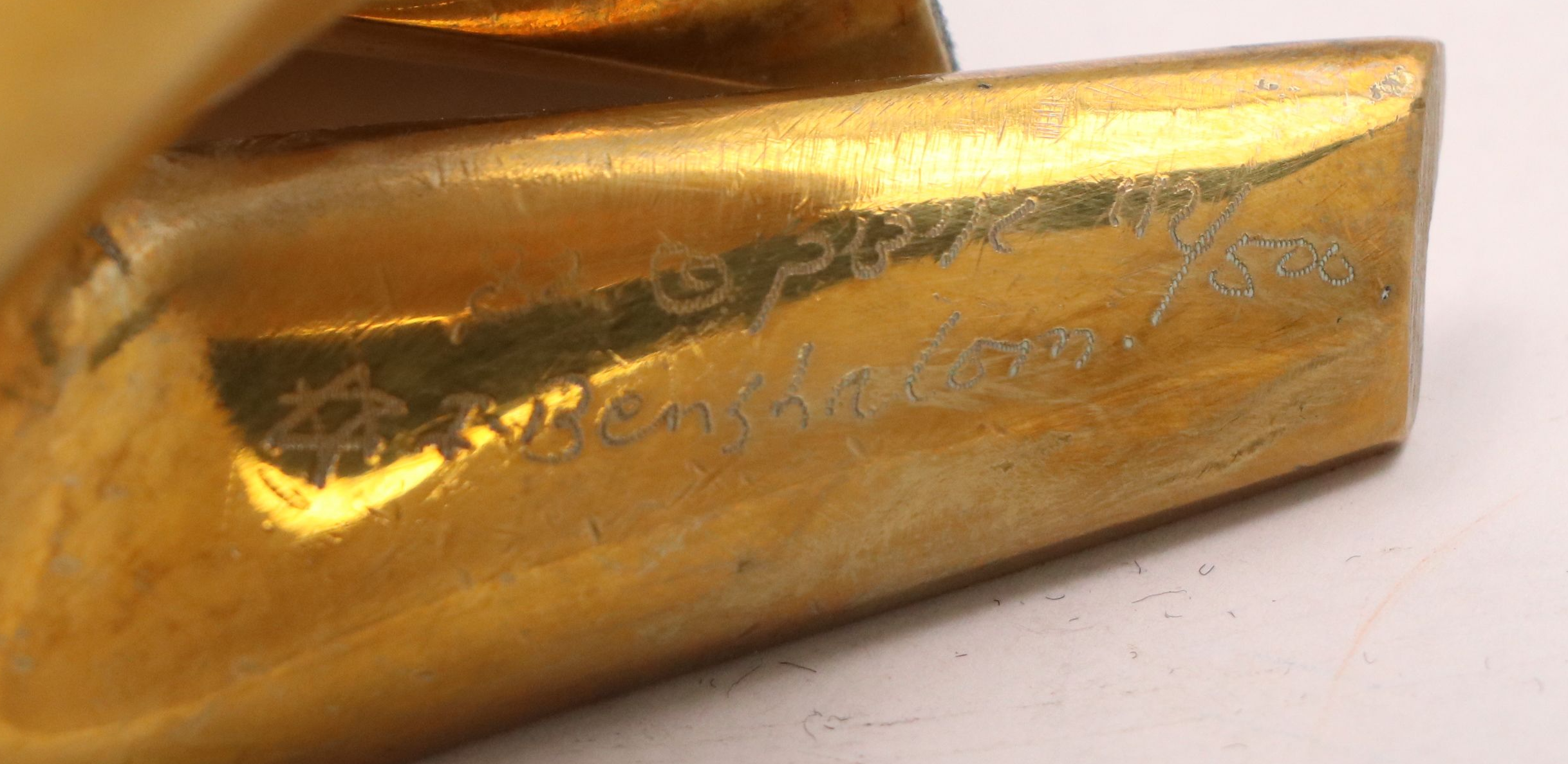 Itzik Benshalom Copper Alloy Sculpture of Lovers, 1982