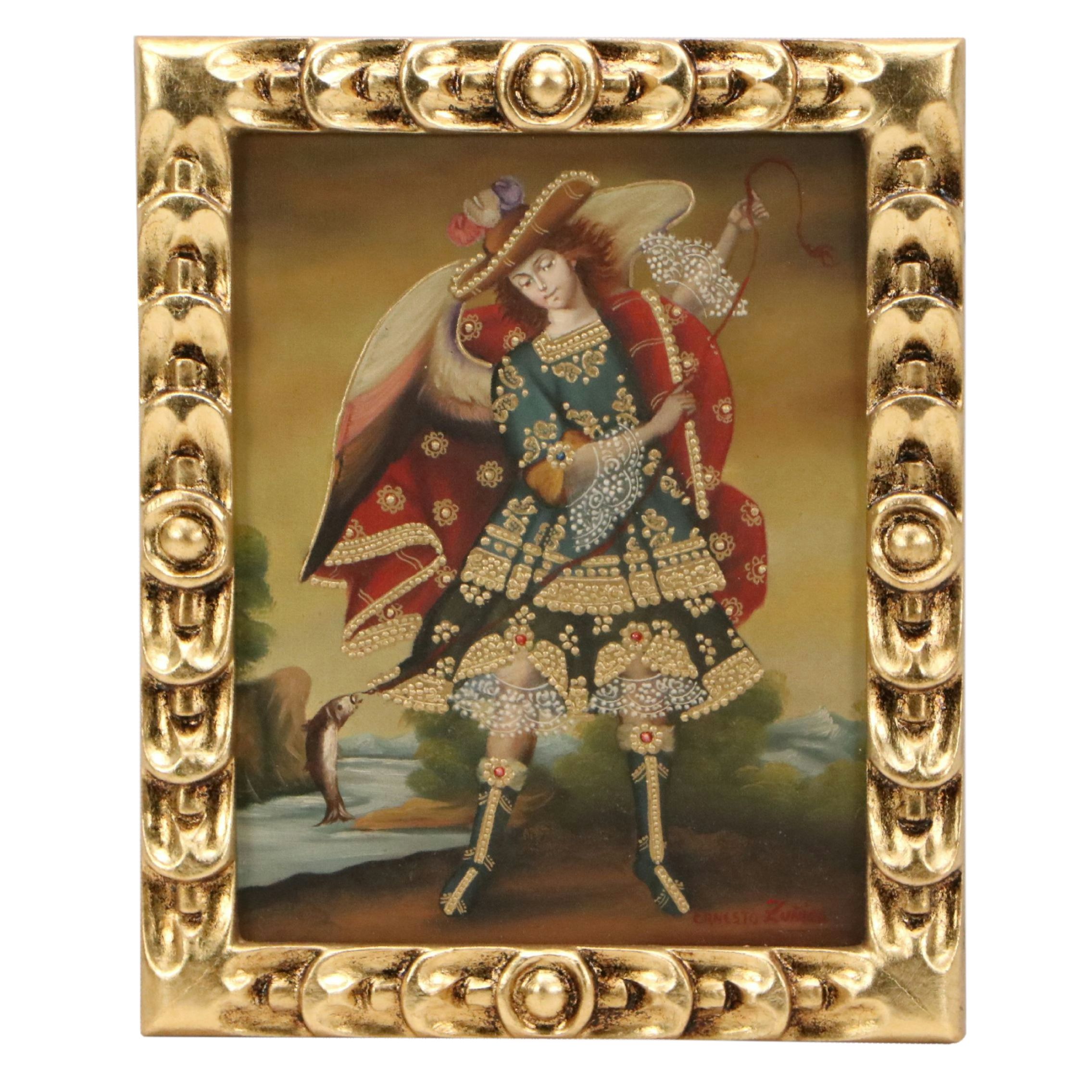 Ernesto Zuñiga Oil Painting "Archangel Saint Raphael"