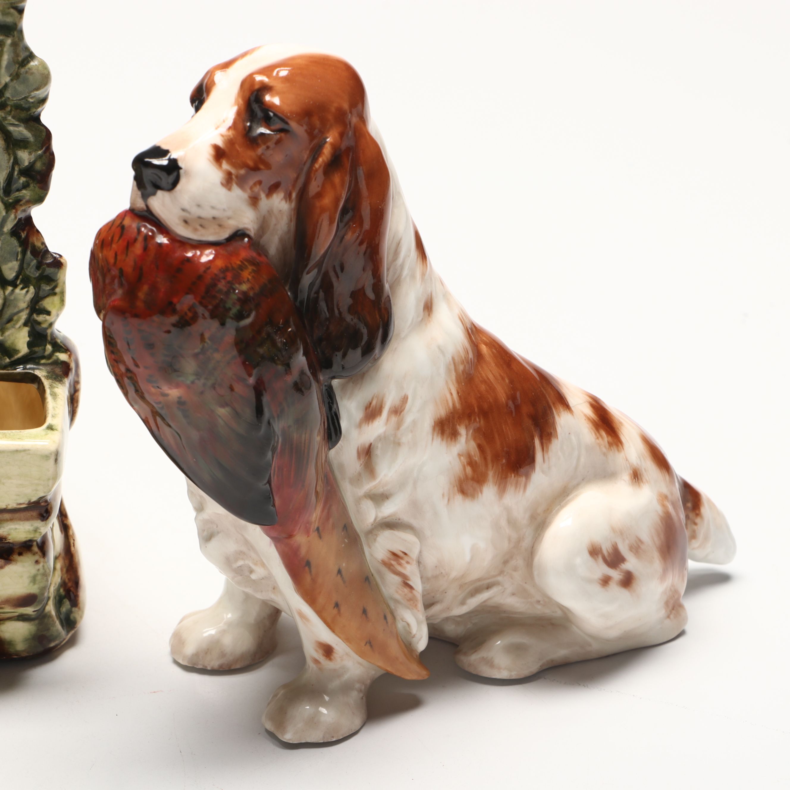 McCoy "No Hunting" Ceramic Planter with Royal Doulton Cocker Spaniel Figurine