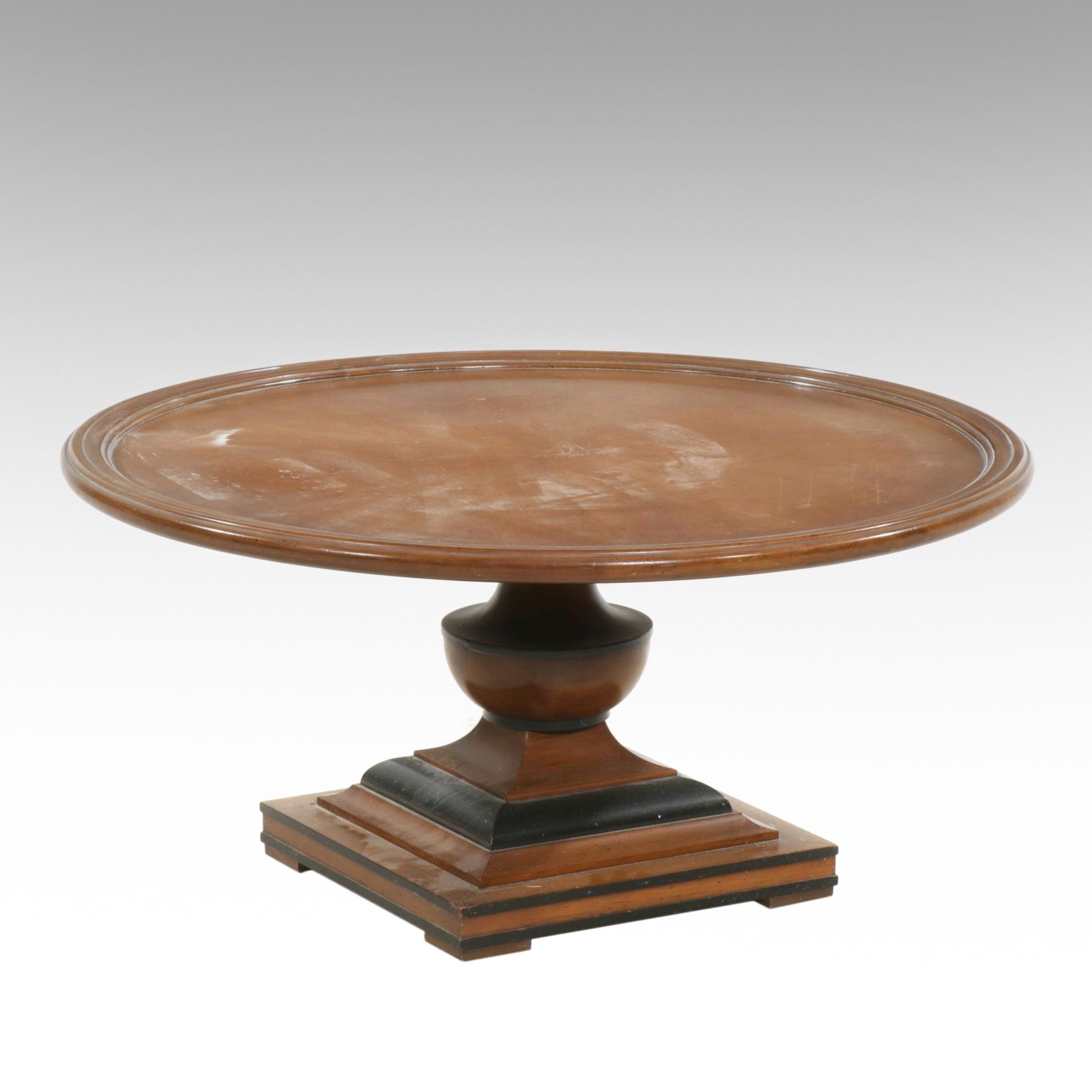 Mid Century Modern Walnut Pedestal Cocktail Table