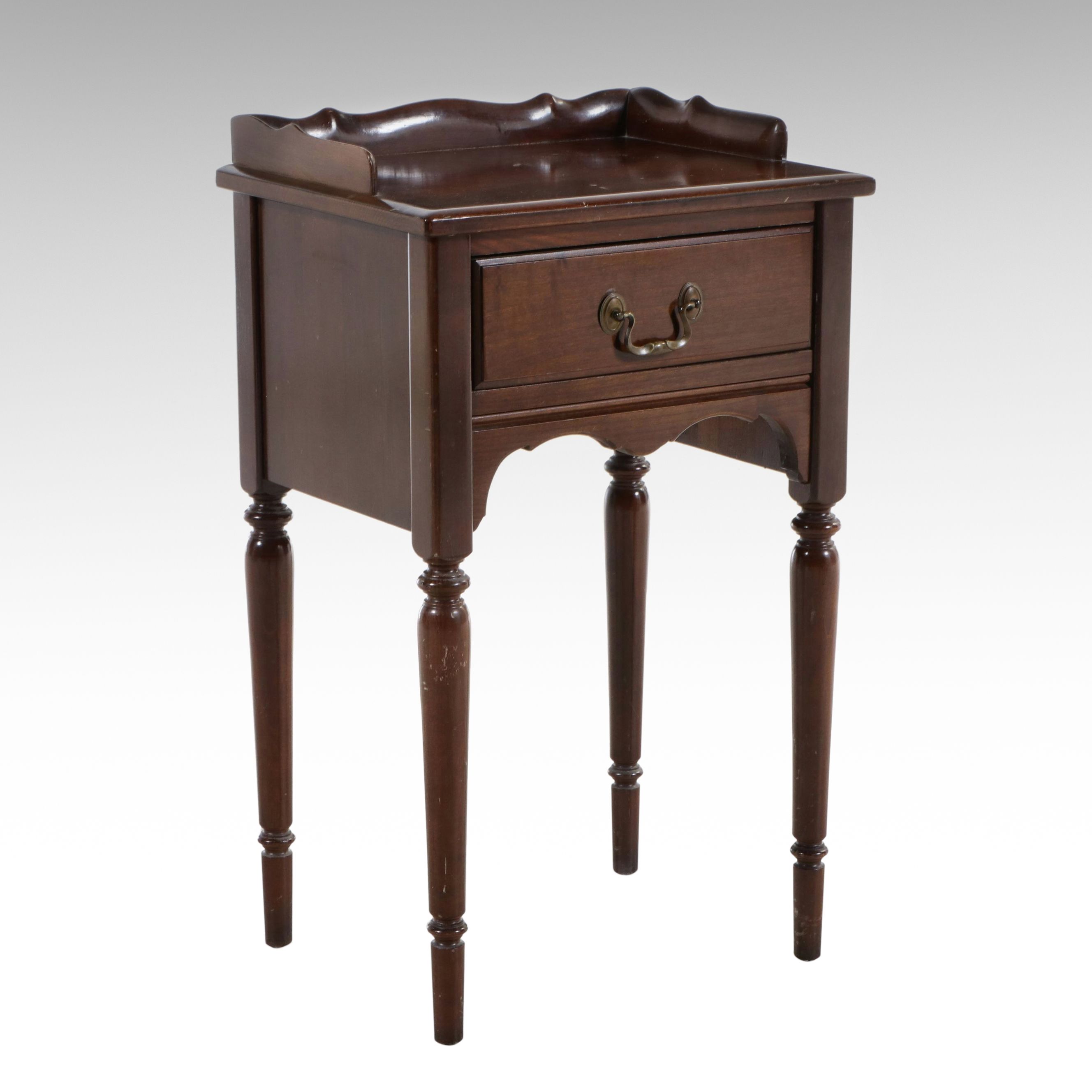 Colonial Revival Solid Cherry Gallery-Top Nightstand
