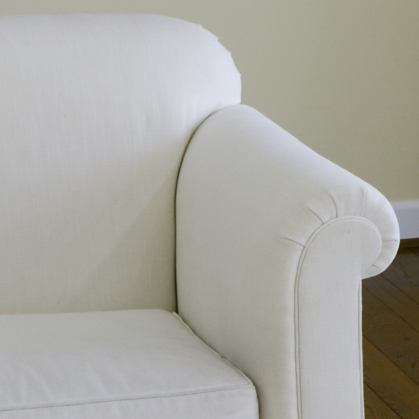 Contemporary Three-Seat Skirted Sofa