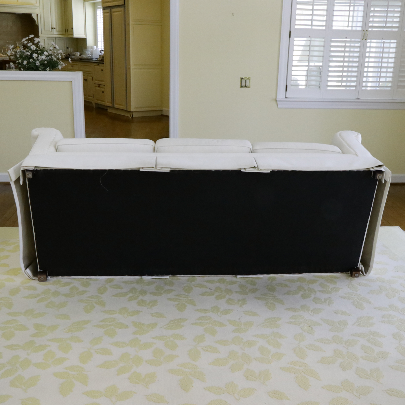 Contemporary Three-Seat Skirted Sofa