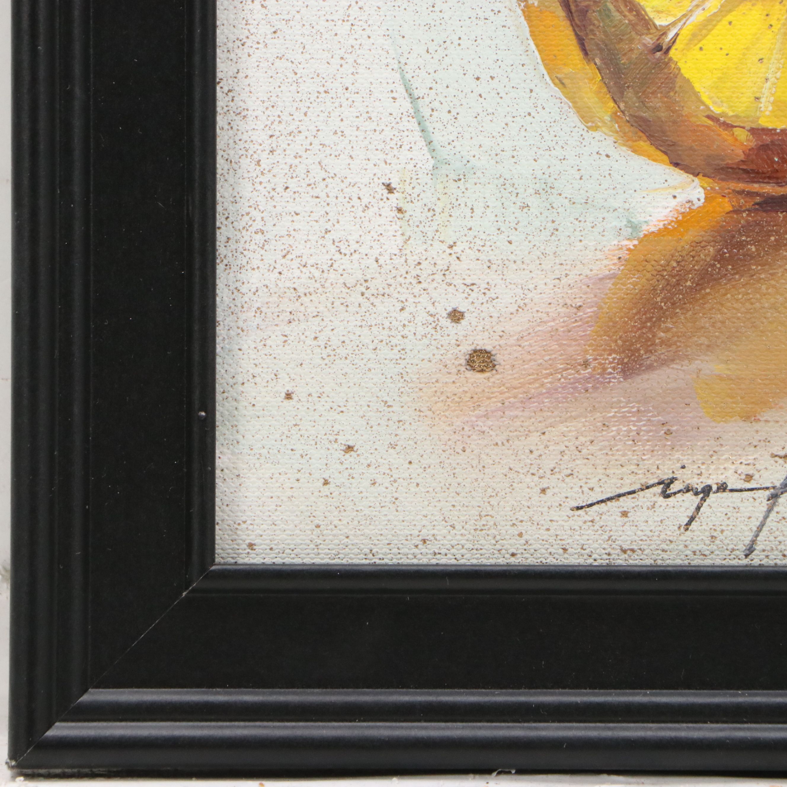 Inga Kovalenko Acrylic Painting of Lemon Slice, 2025