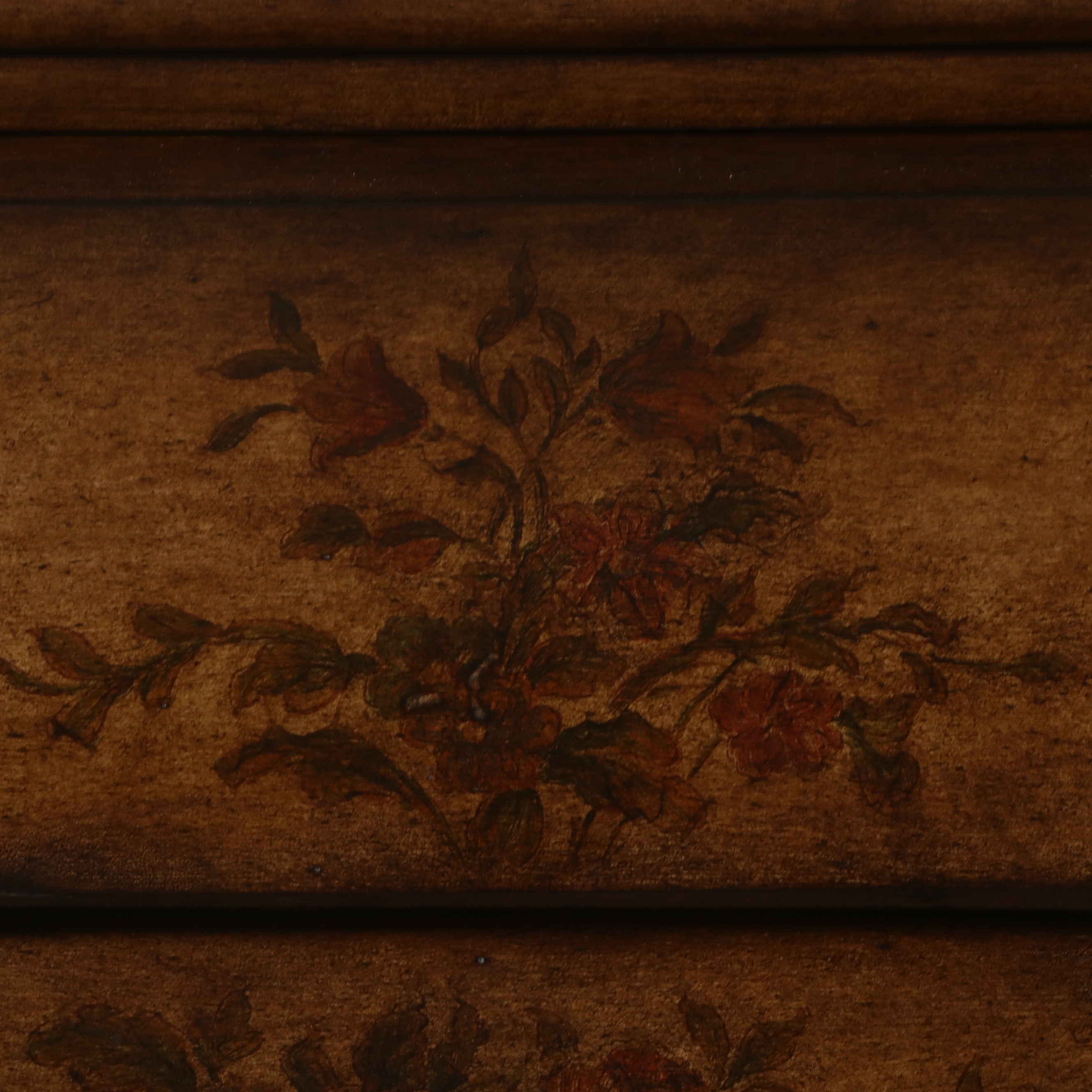 Venetian Rococo Style Paint-Decorated Wood Three-Drawer Bombé Chest