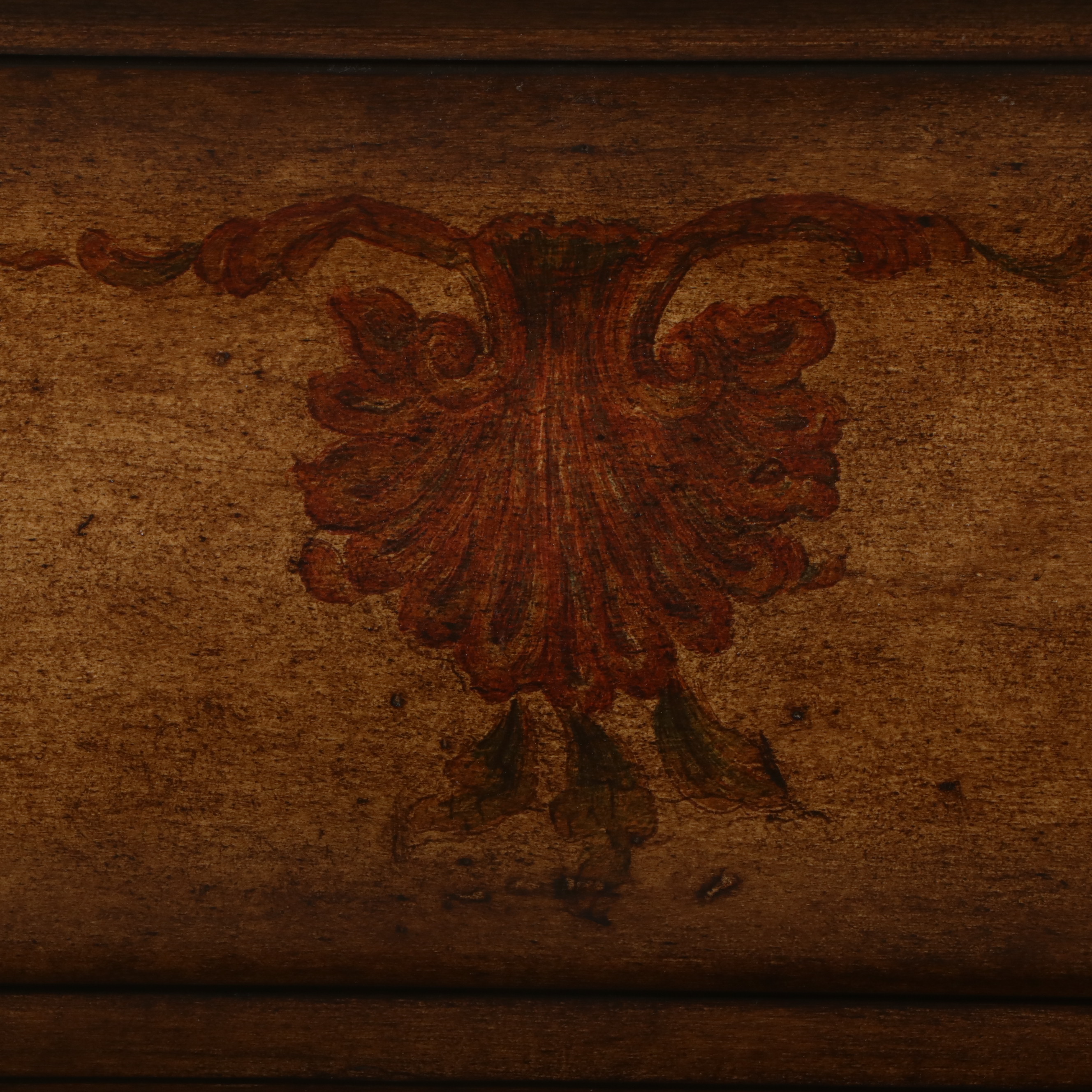 Venetian Rococo Style Paint-Decorated Wood Three-Drawer Bombé Chest