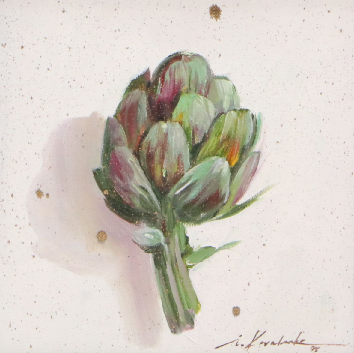Inga Kovalenko Acrylic Painting of Artichoke, 2026