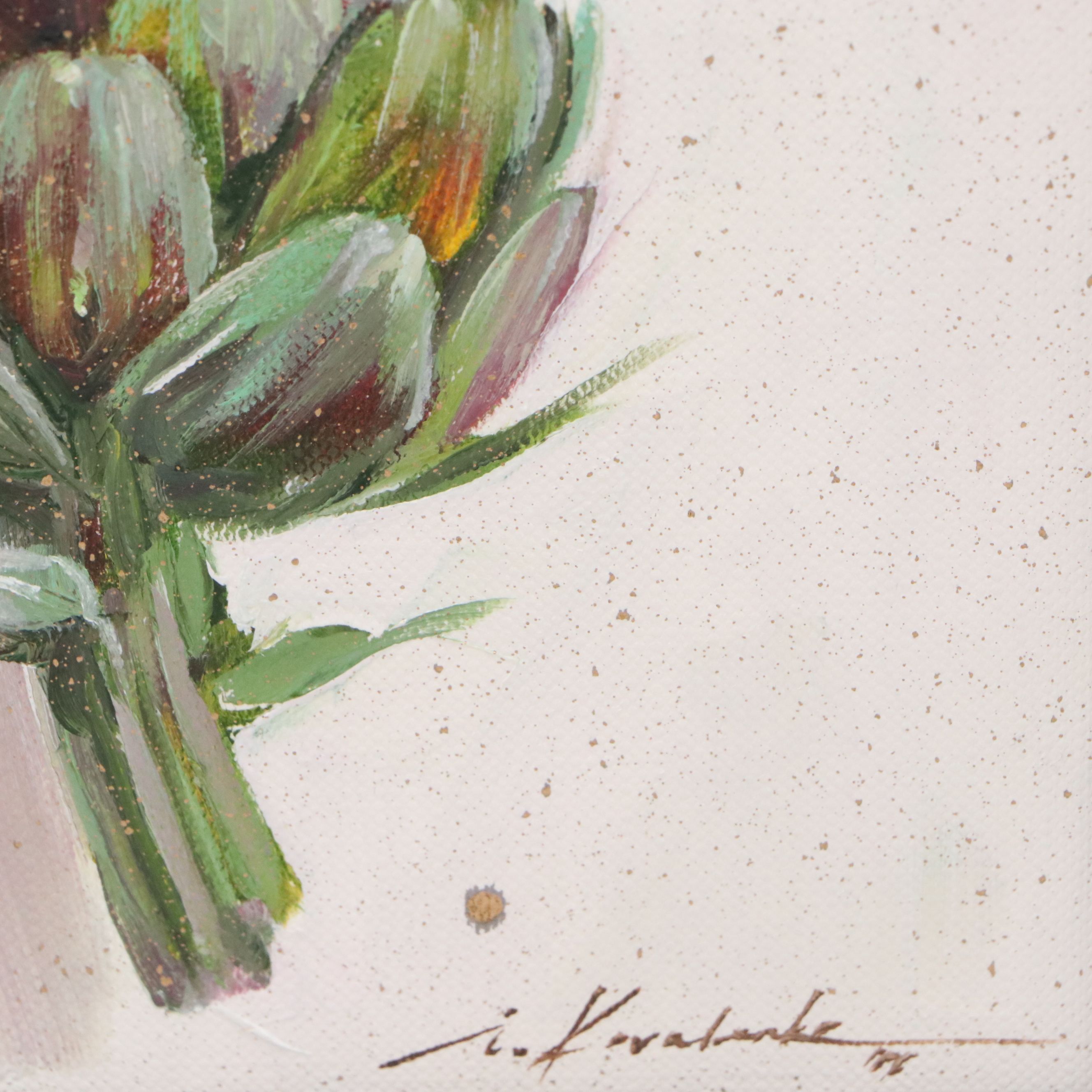 Inga Kovalenko Acrylic Painting of Artichoke, 2026