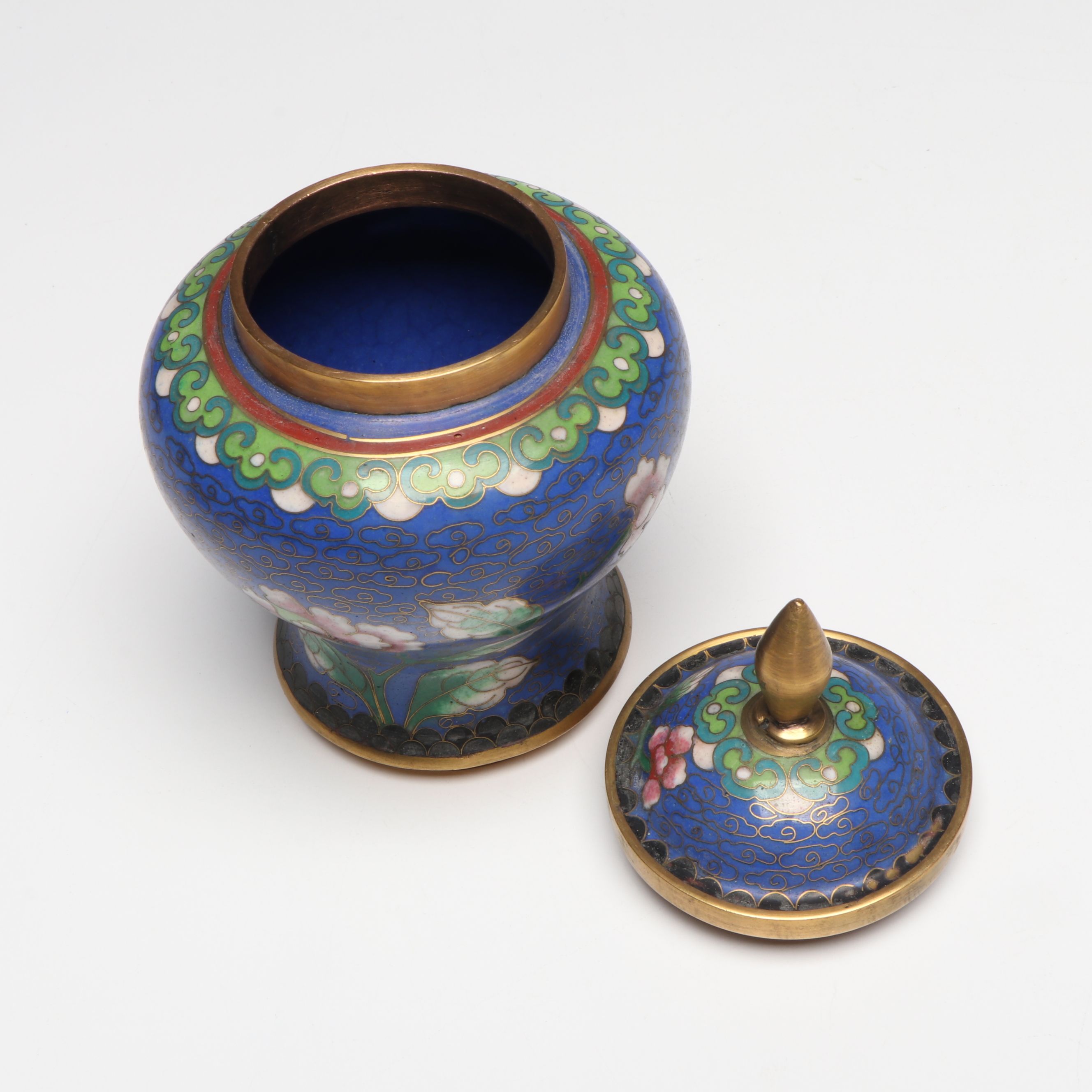 Chinese Style Cloisonné with Japanese Moriage Ceramic Vases and Décor