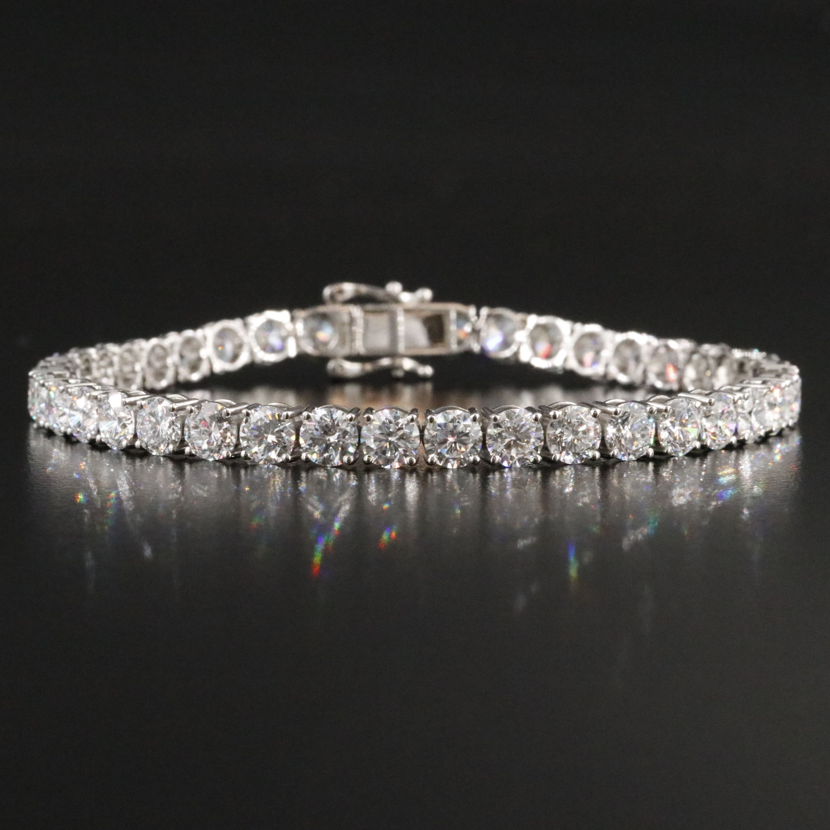 Platinum 16.34 CTW Lab Grown Diamond Line Bracelet