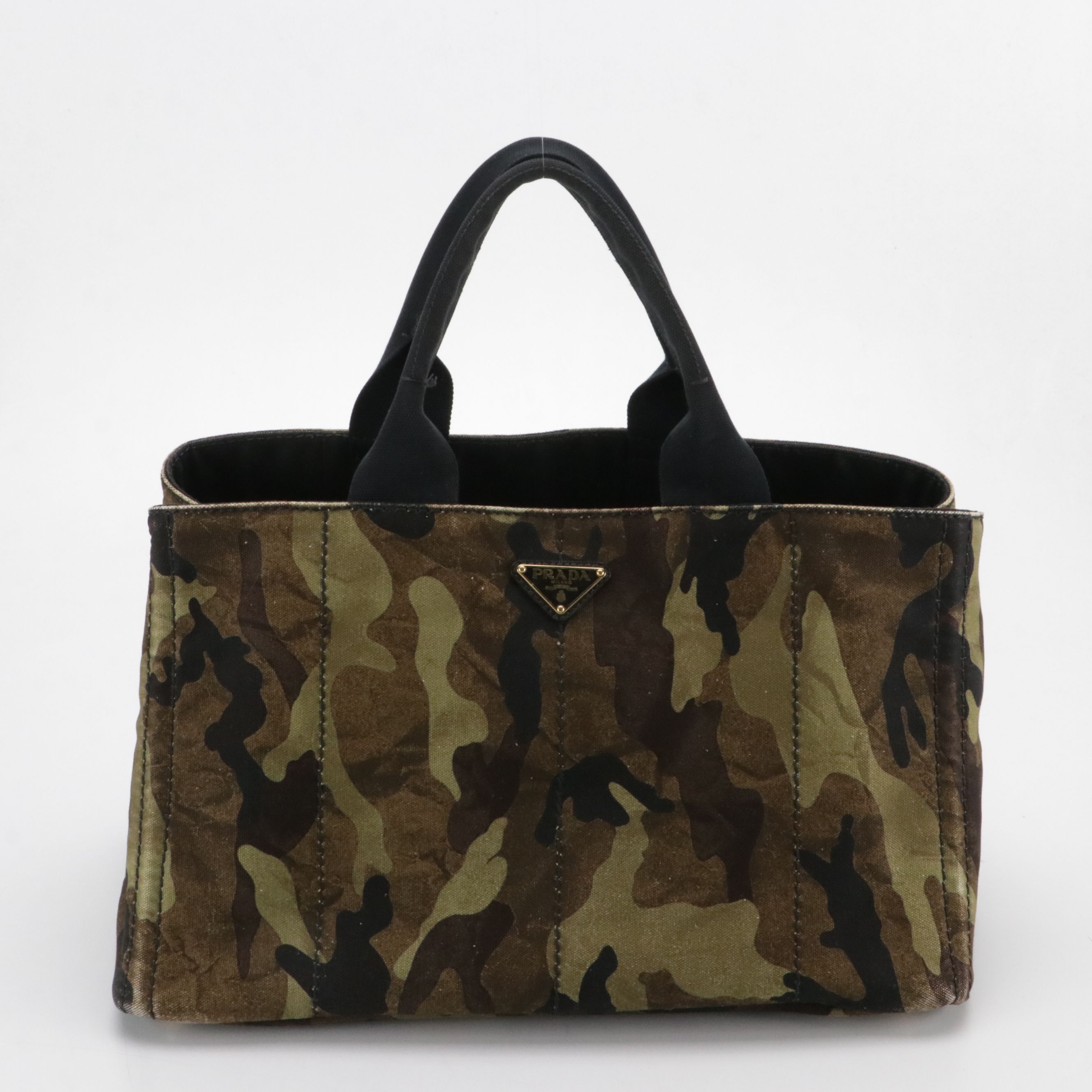 Prada Camouflage Printed Canvas Large Tote