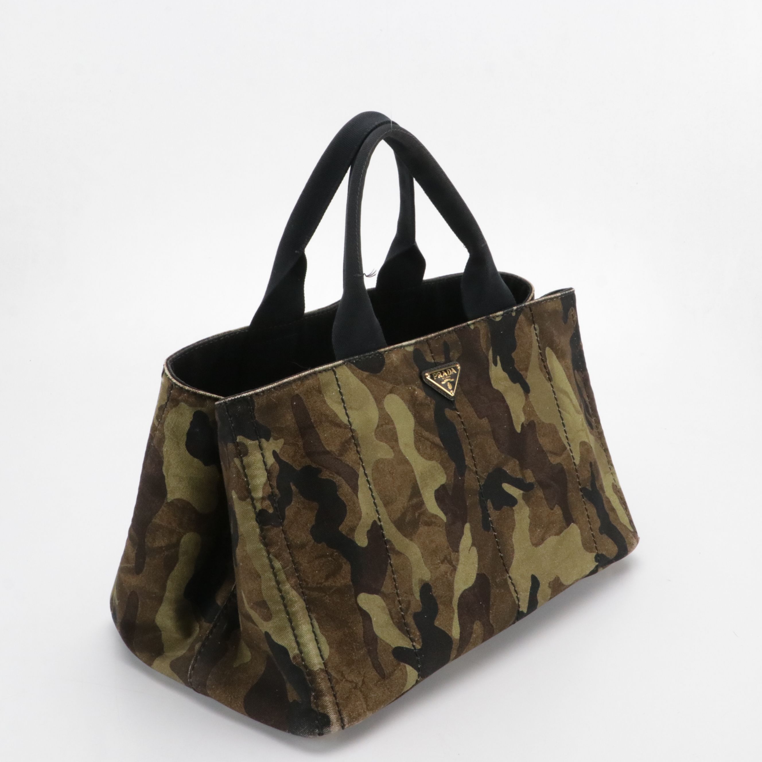 Prada Camouflage Printed Canvas Large Tote