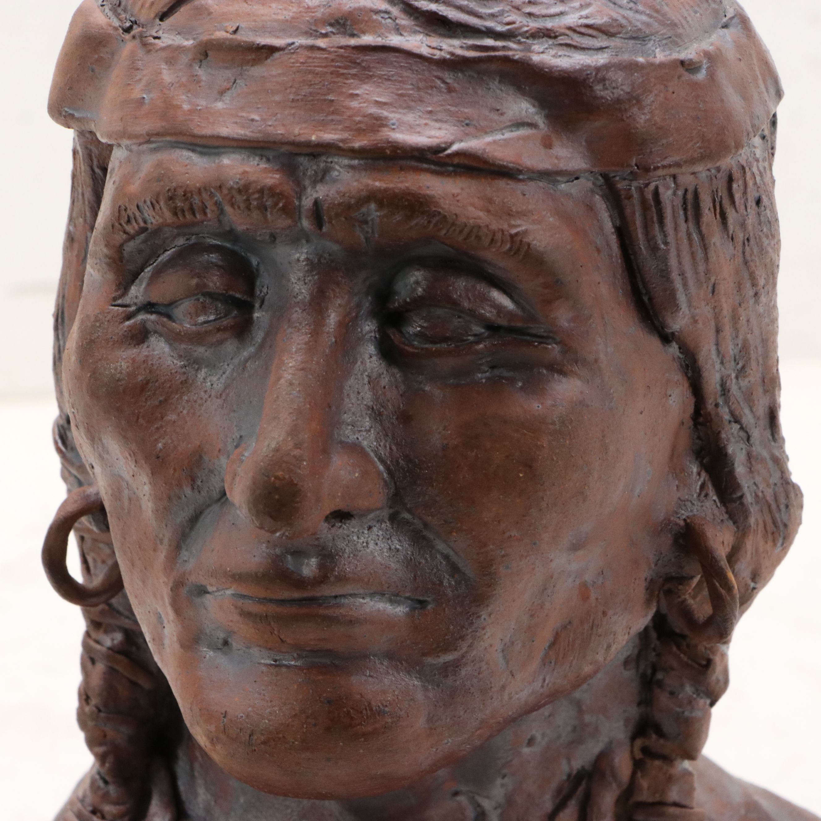 Ceramic Bust of Native American Woman