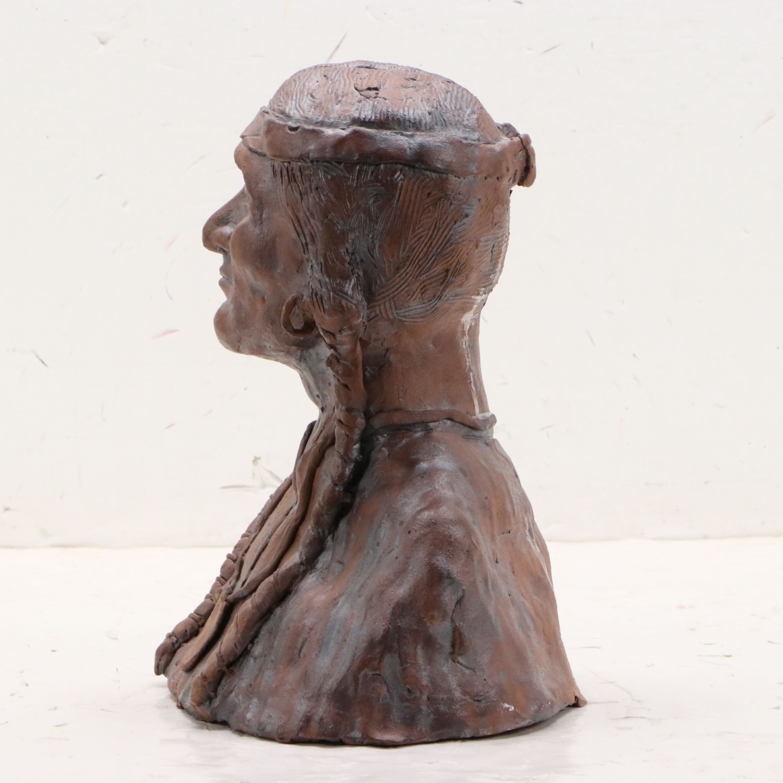 Ceramic Bust of Native American Woman