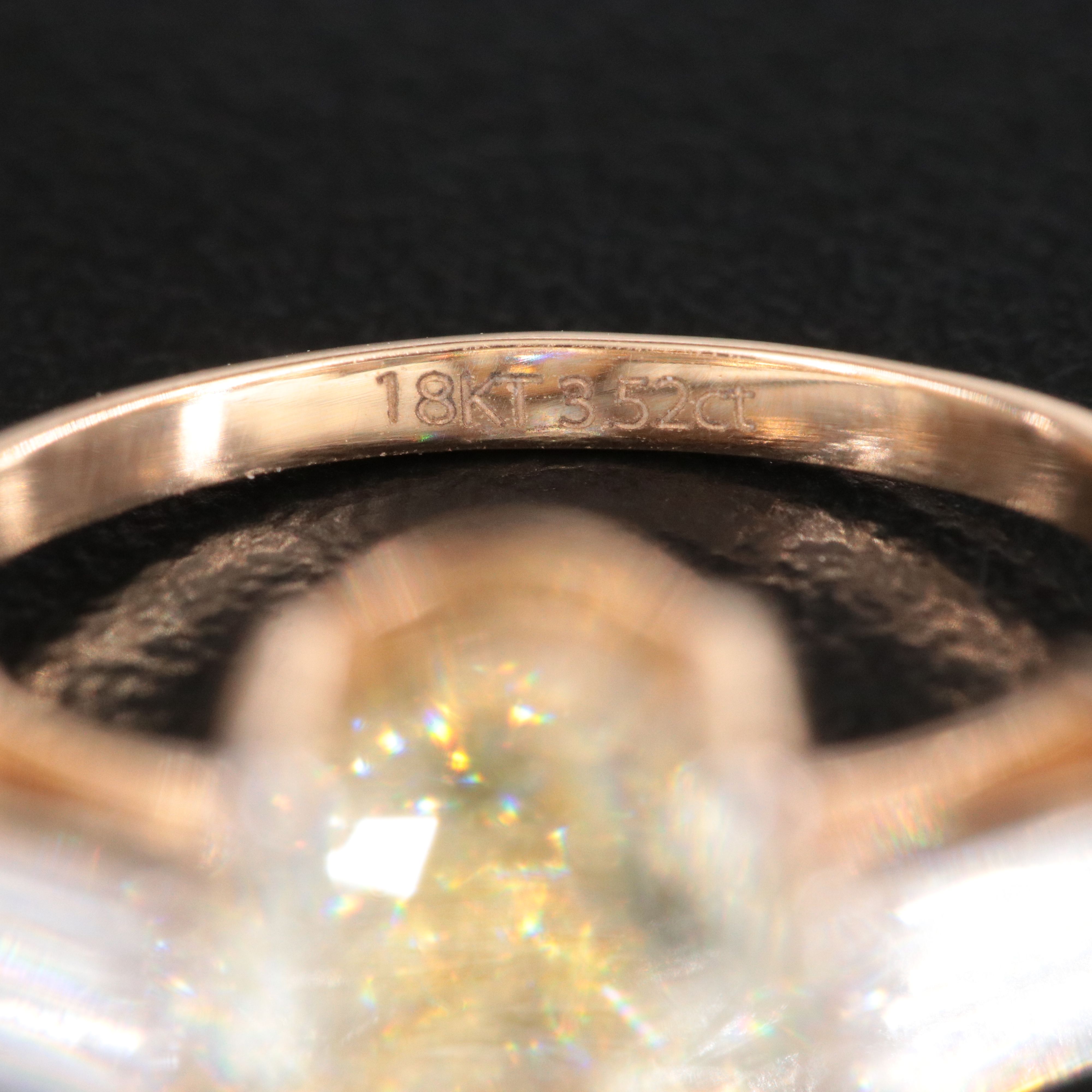 18K 3.85 CTW Lab Grown Diamond Ring w/ Fancy Intense Yellow Center & IGI Report