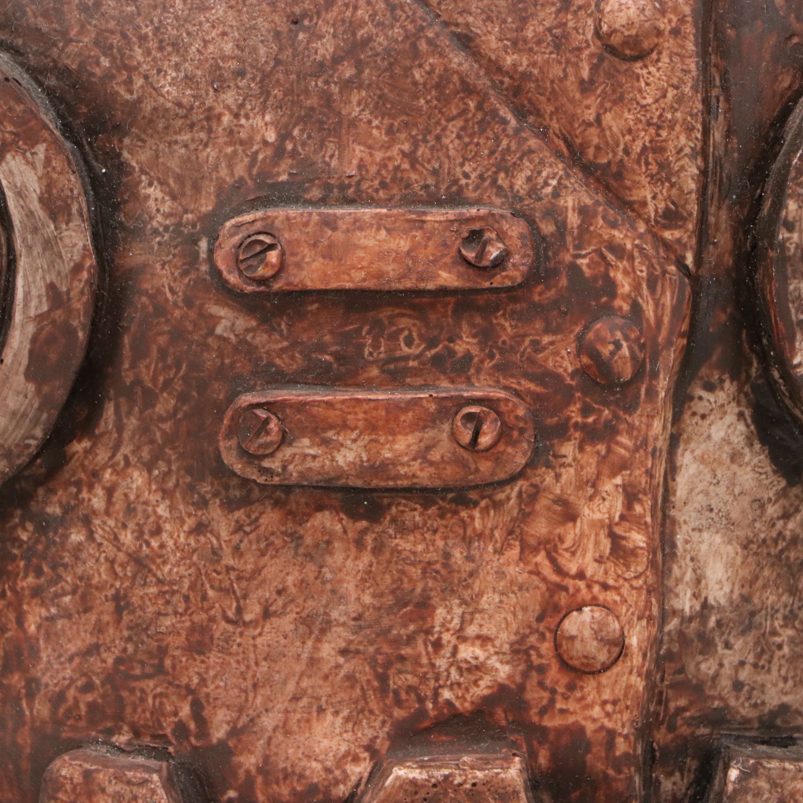 Wall Hanging Cast Plaster Sculpture "The Impossible Winterbourne SteamBot"