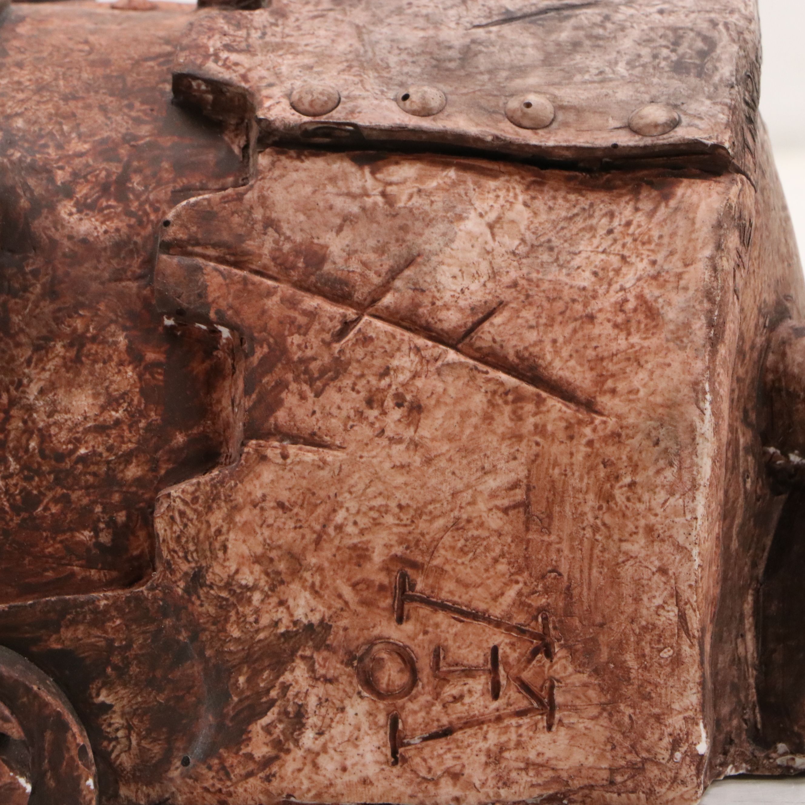 Wall Hanging Cast Plaster Sculpture "The Impossible Winterbourne SteamBot"