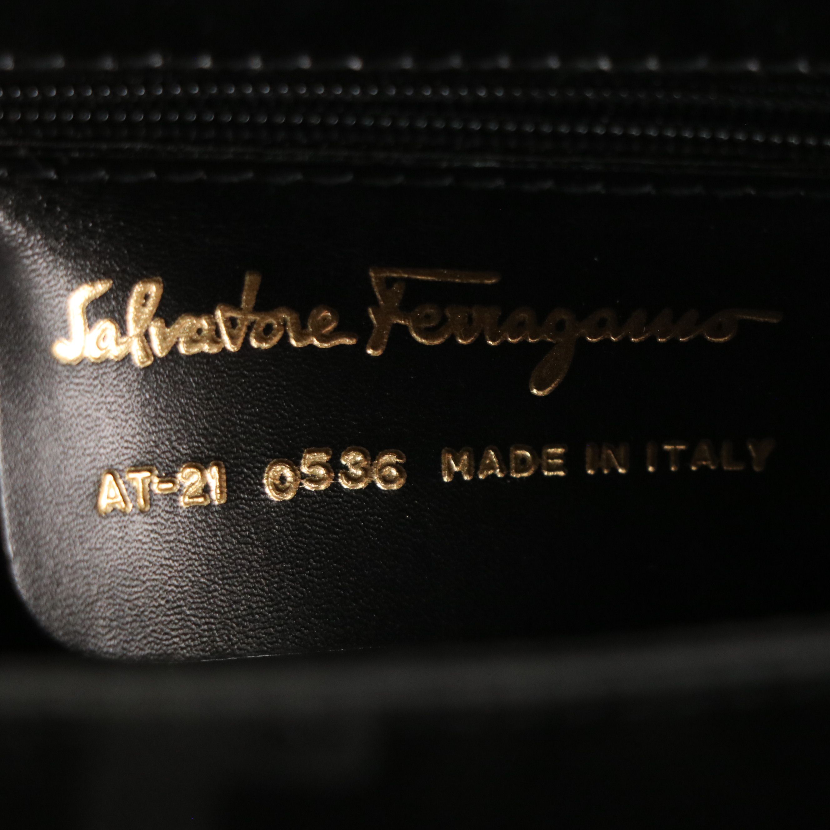 Salvatore Ferragamo Gancini Flap Structured Two-Way Bag in Black Calf Leather