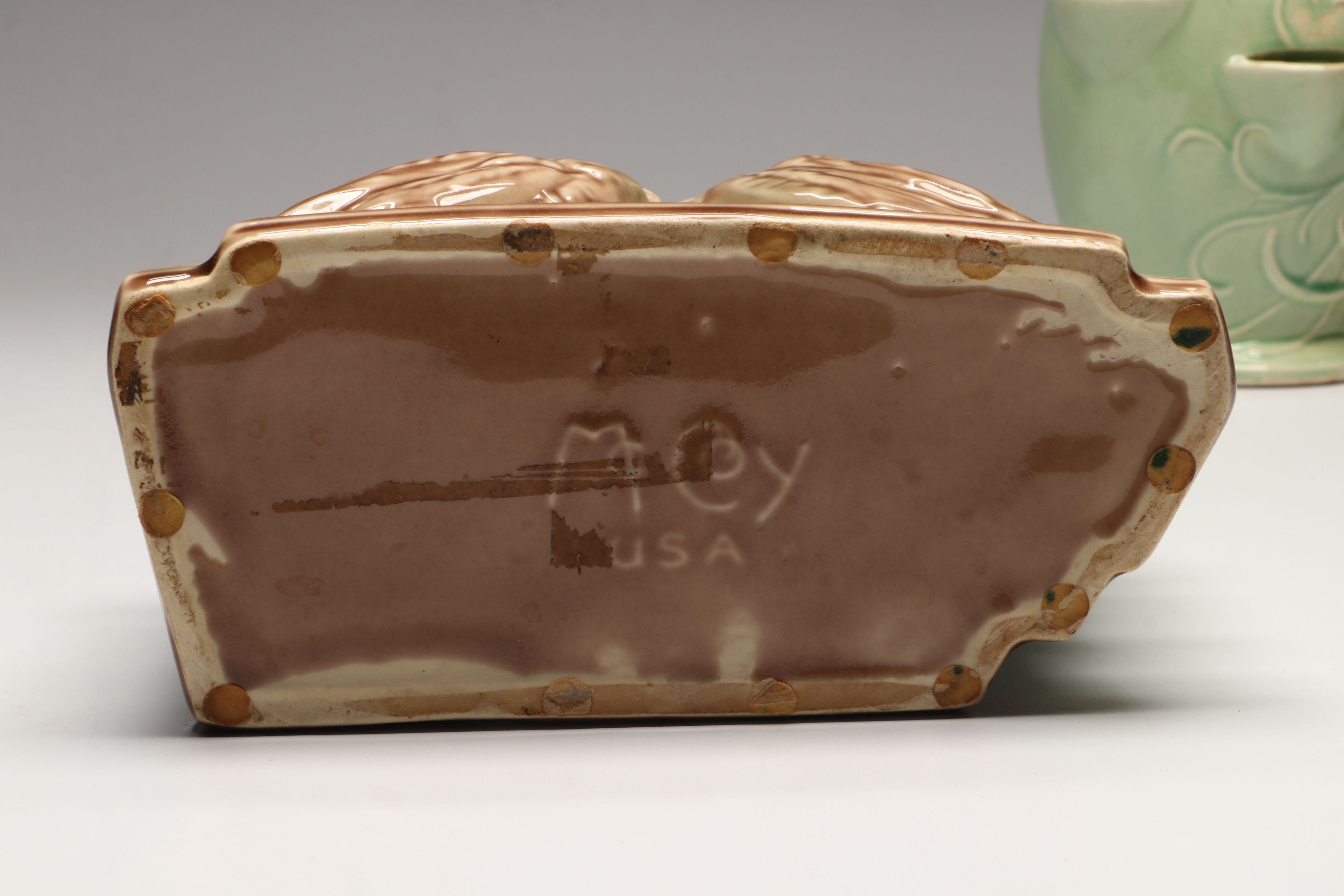 McCoy Bird On Flower Wall Pocket with More Vintage McCoy Vases and Planters