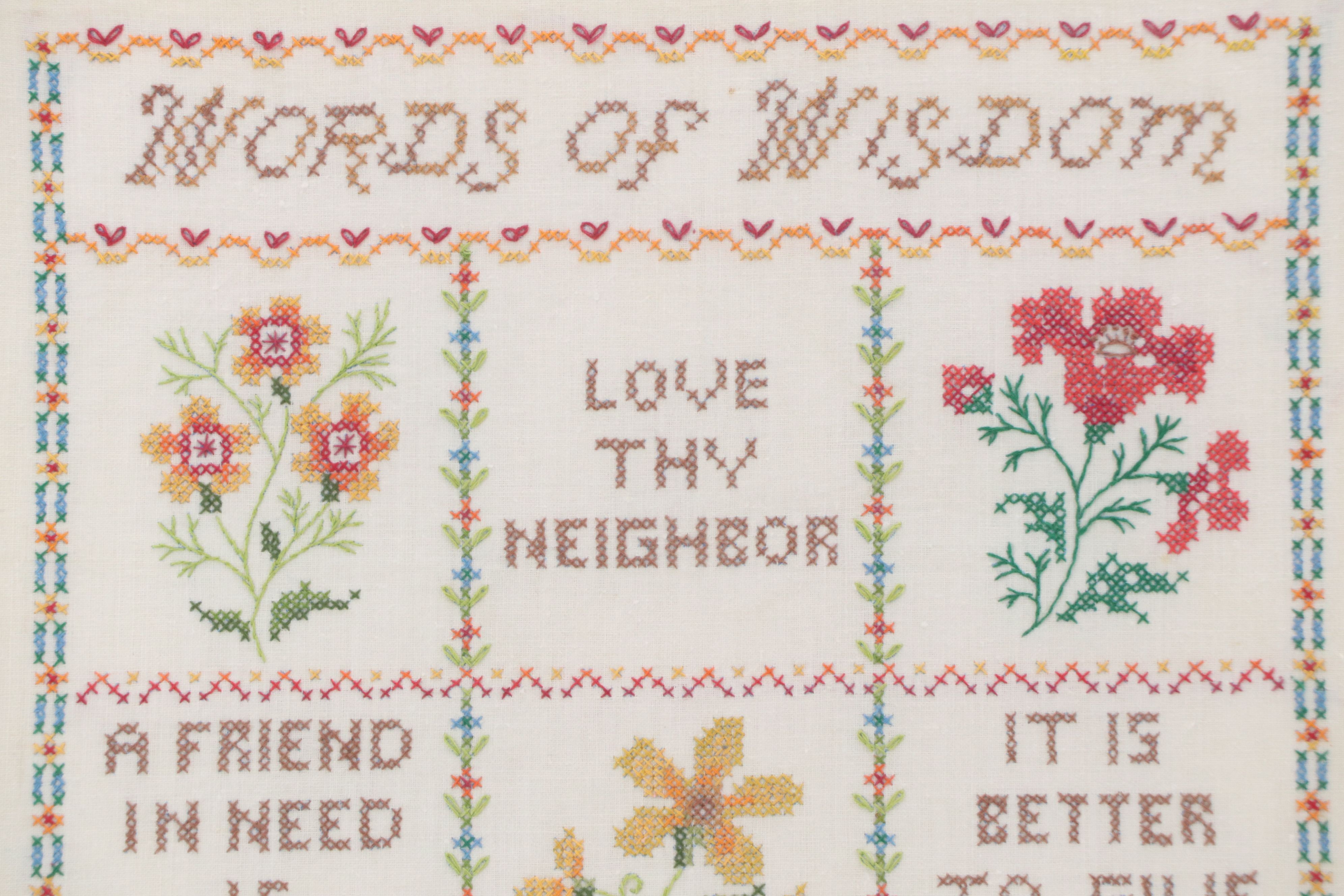 Floral Cross-Stitch Panel, 1983