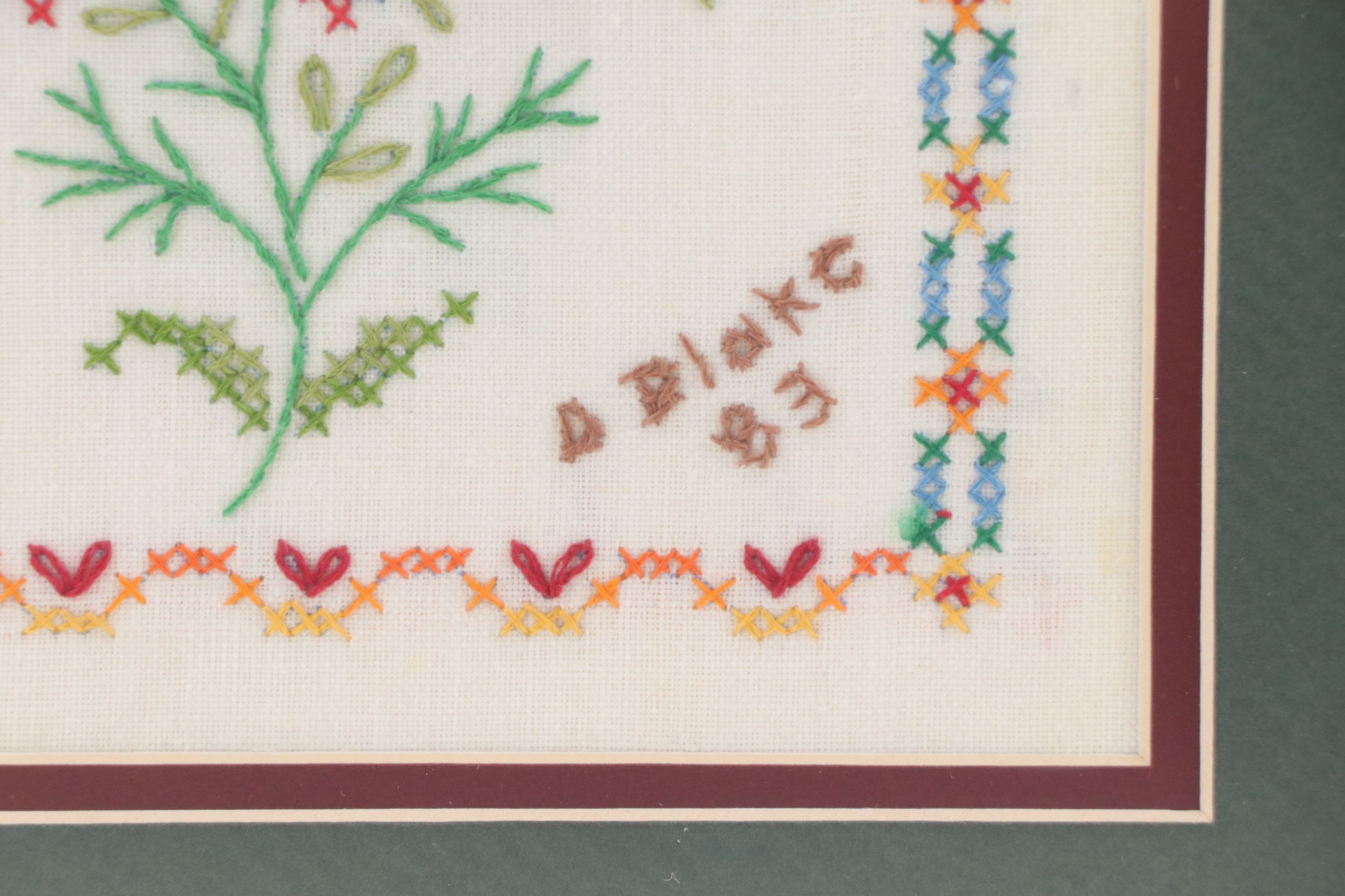 Floral Cross-Stitch Panel, 1983