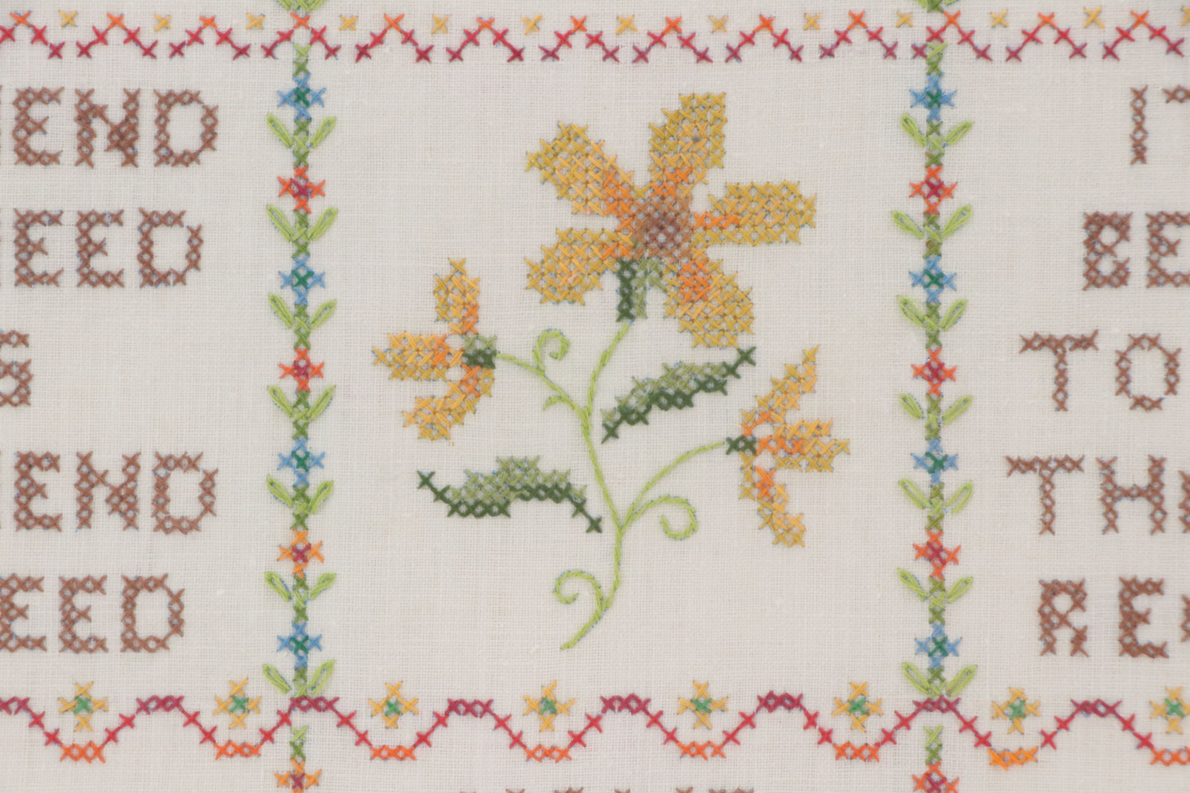 Floral Cross-Stitch Panel, 1983