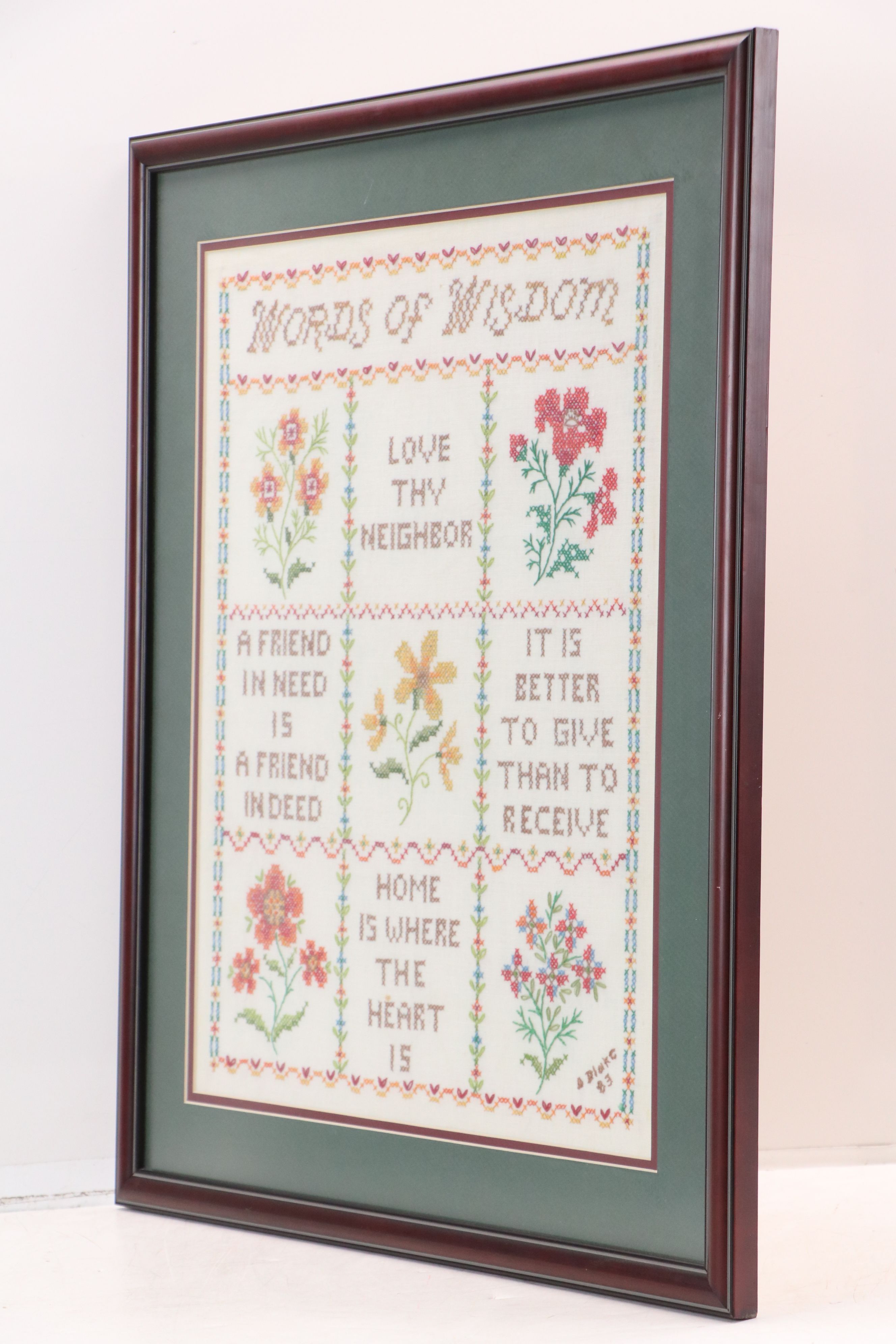 Floral Cross-Stitch Panel, 1983