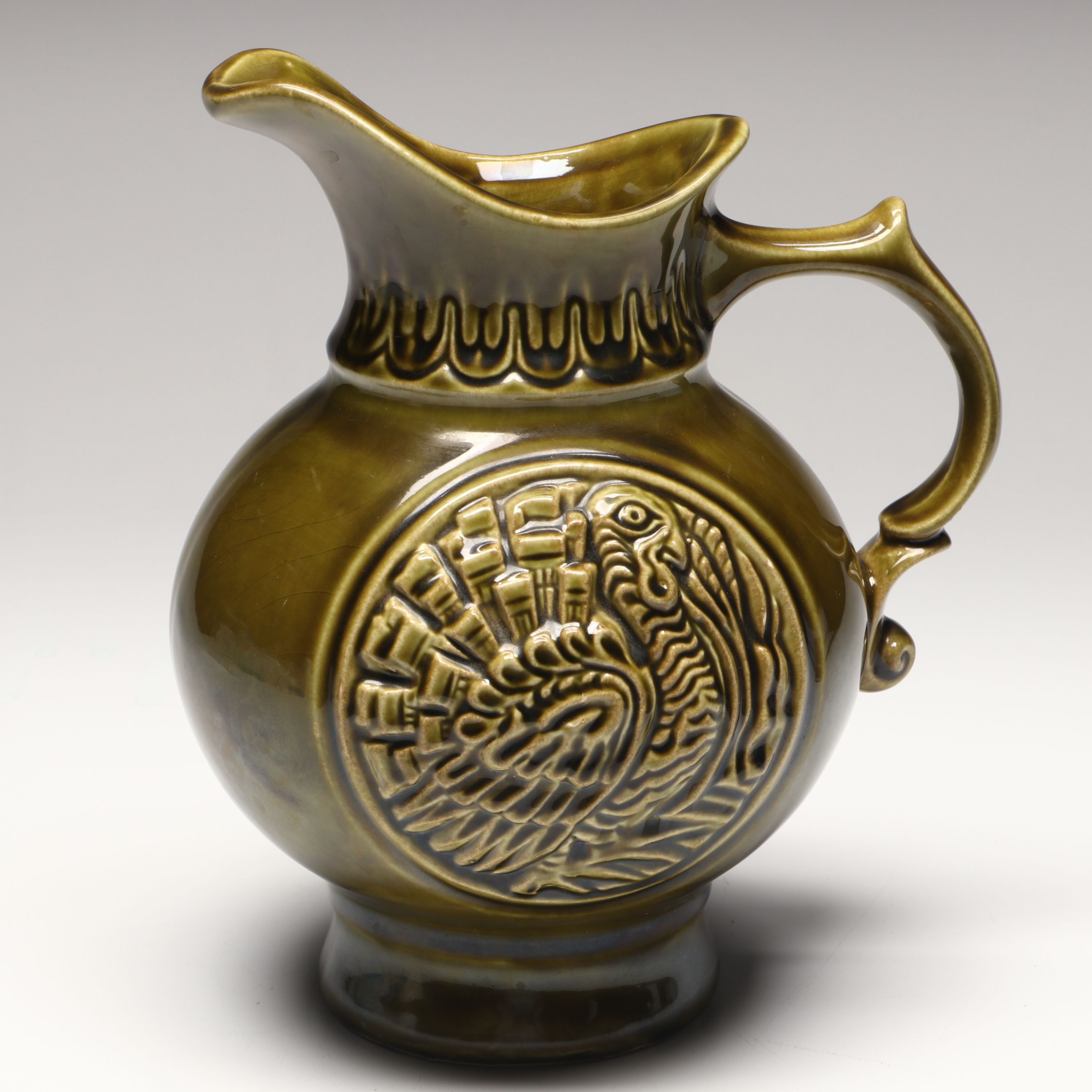 McCoy Pottery Turkey Pitcher and Basin, Mid-20th Century