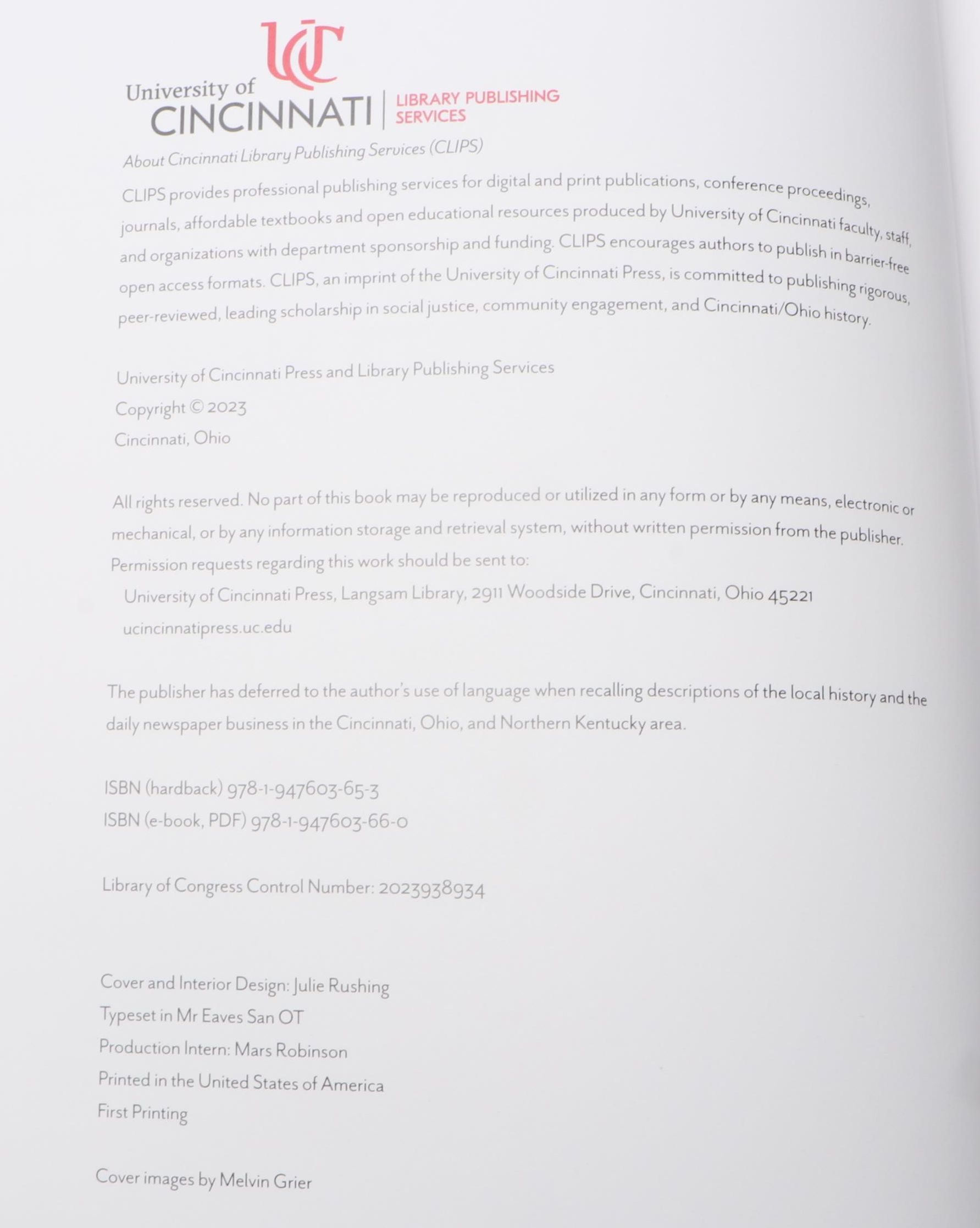 Cincinnati History Book Collection: Melvin Grier 1st Print & More