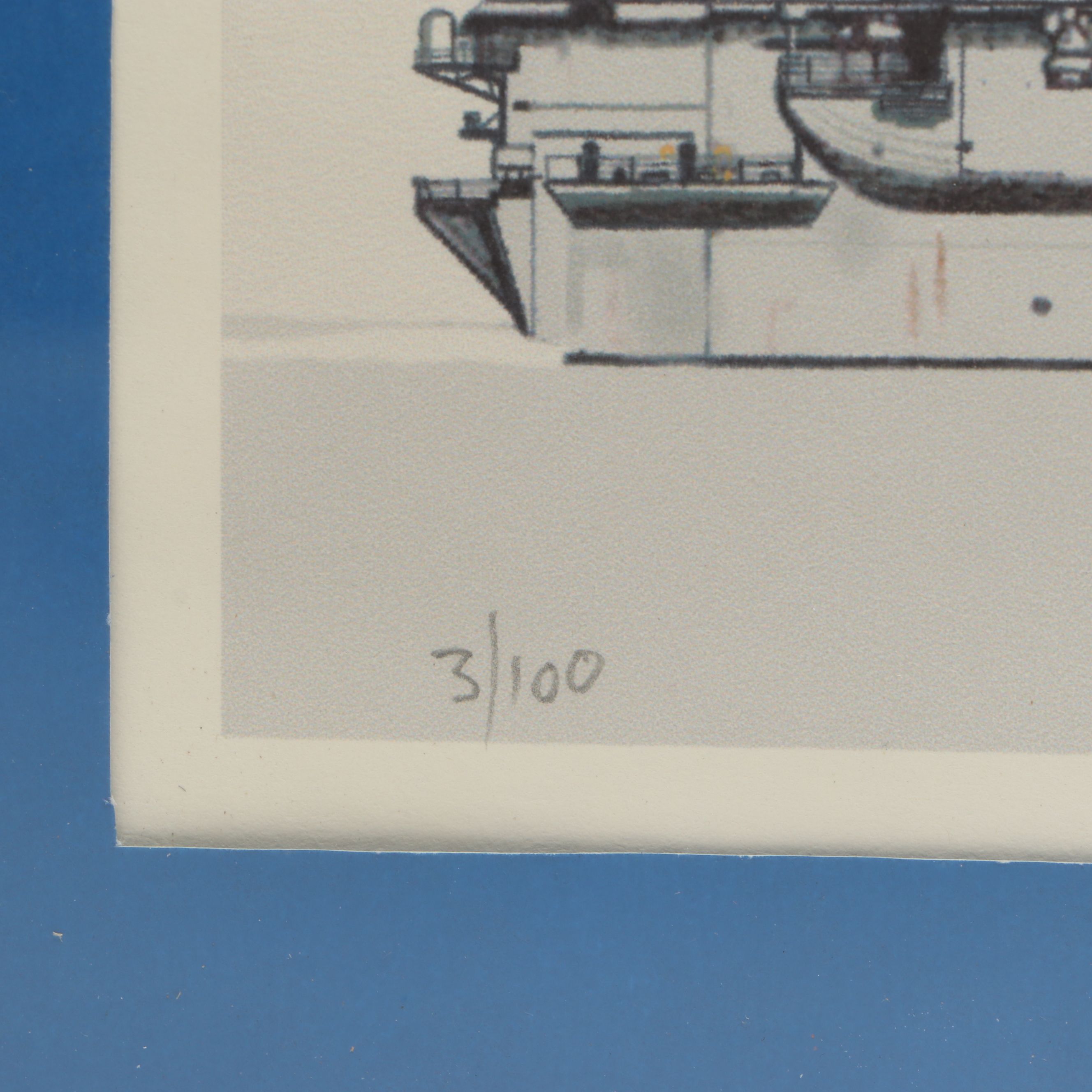 U.S.S. Constellation Print, Patch and Hat with F-4J Phantom II Figurine