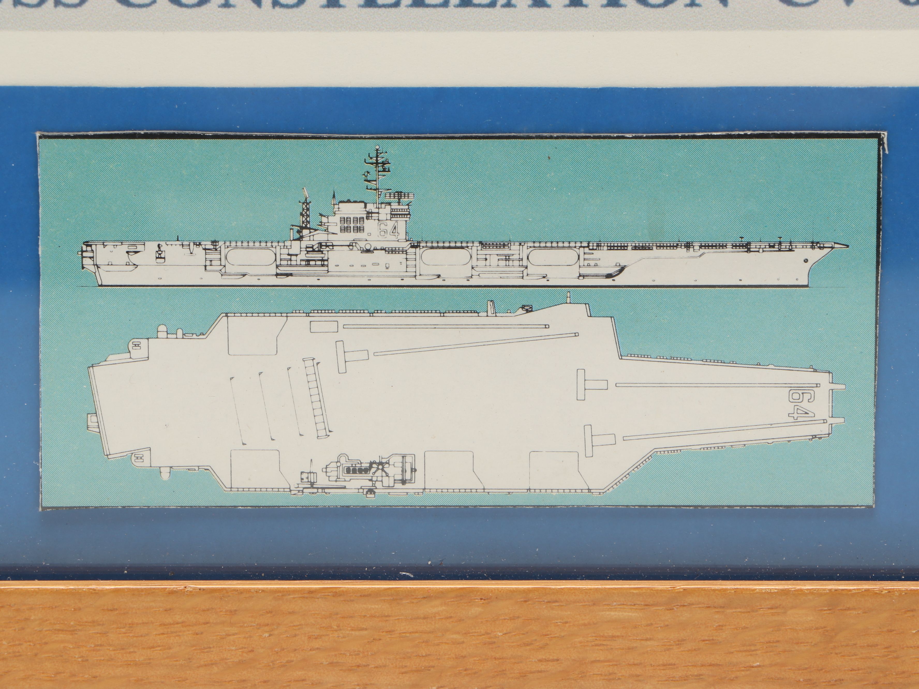 U.S.S. Constellation Print, Patch and Hat with F-4J Phantom II Figurine