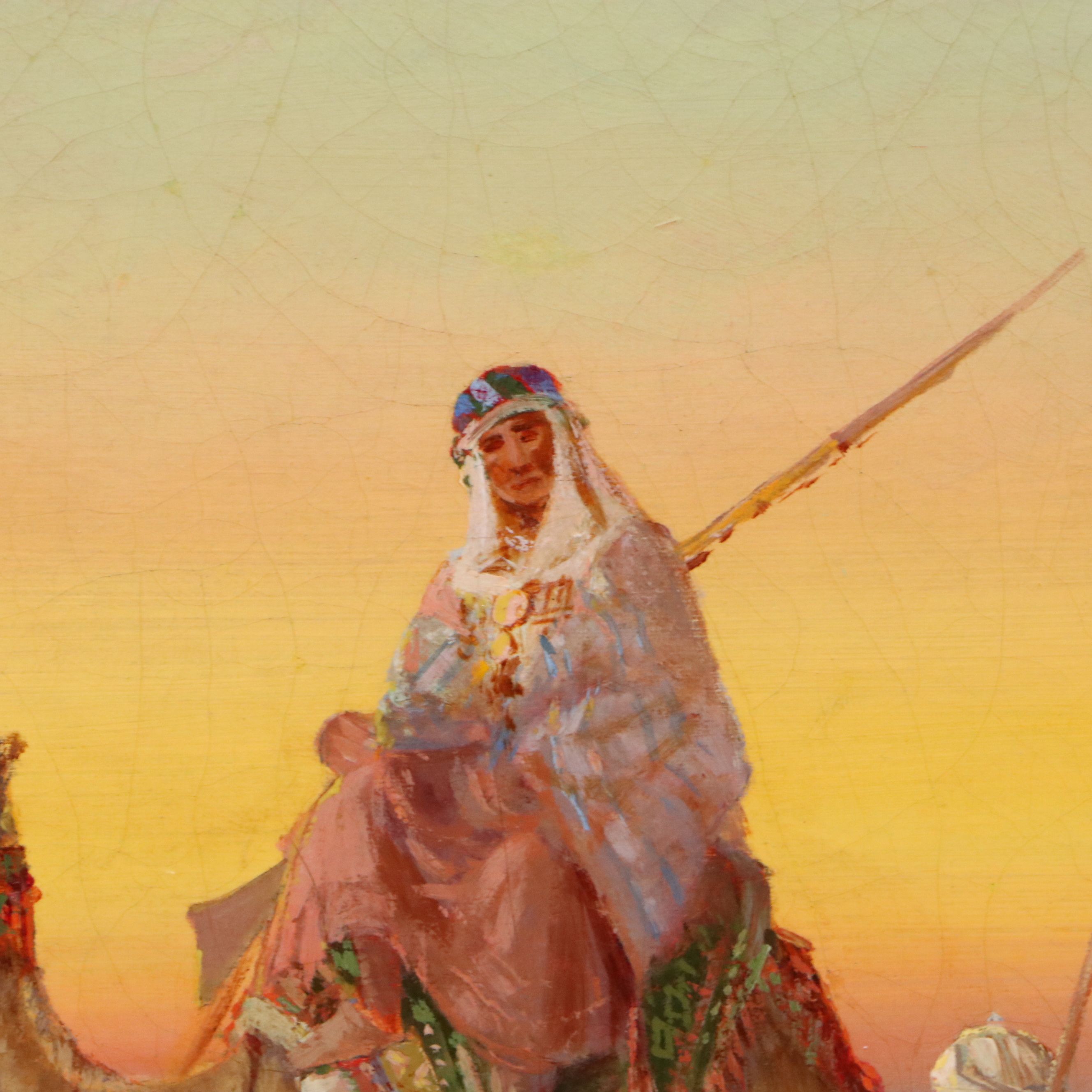 Victor Casnelli Orientalist Scene Oil Painting, Early 20th Century