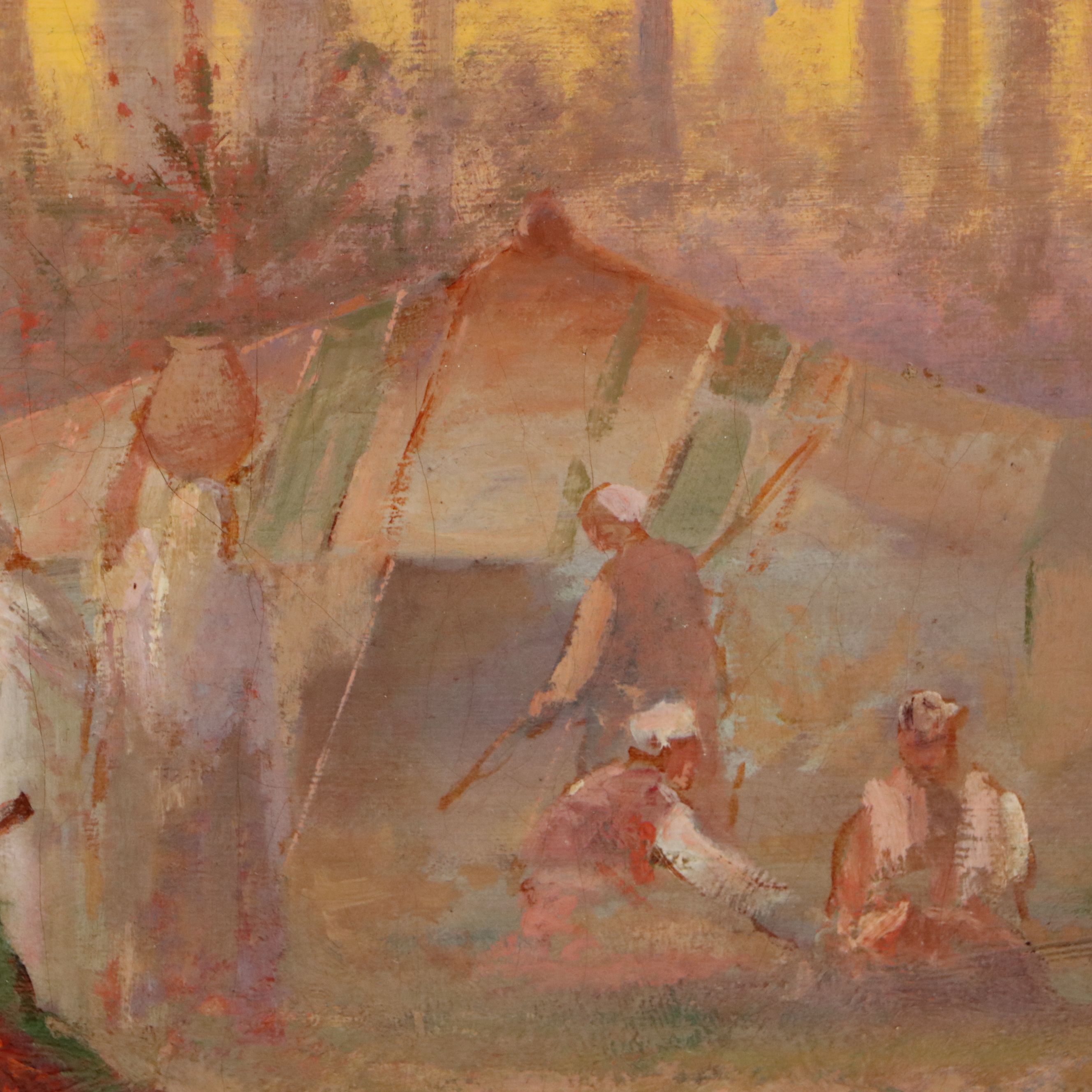 Victor Casnelli Orientalist Scene Oil Painting, Early 20th Century