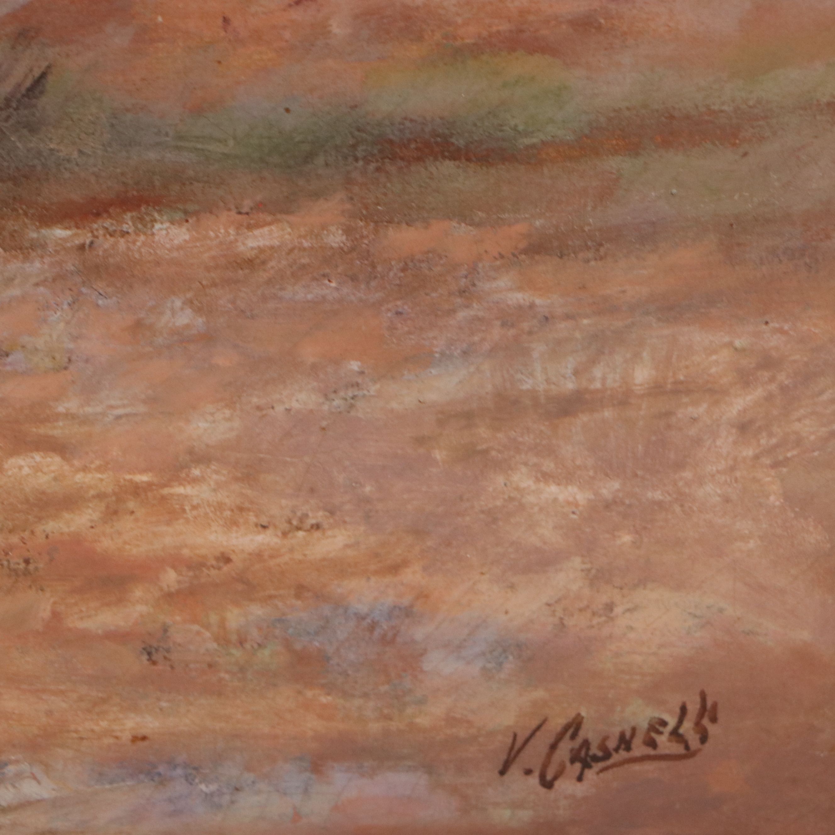 Victor Casnelli Orientalist Scene Oil Painting, Early 20th Century