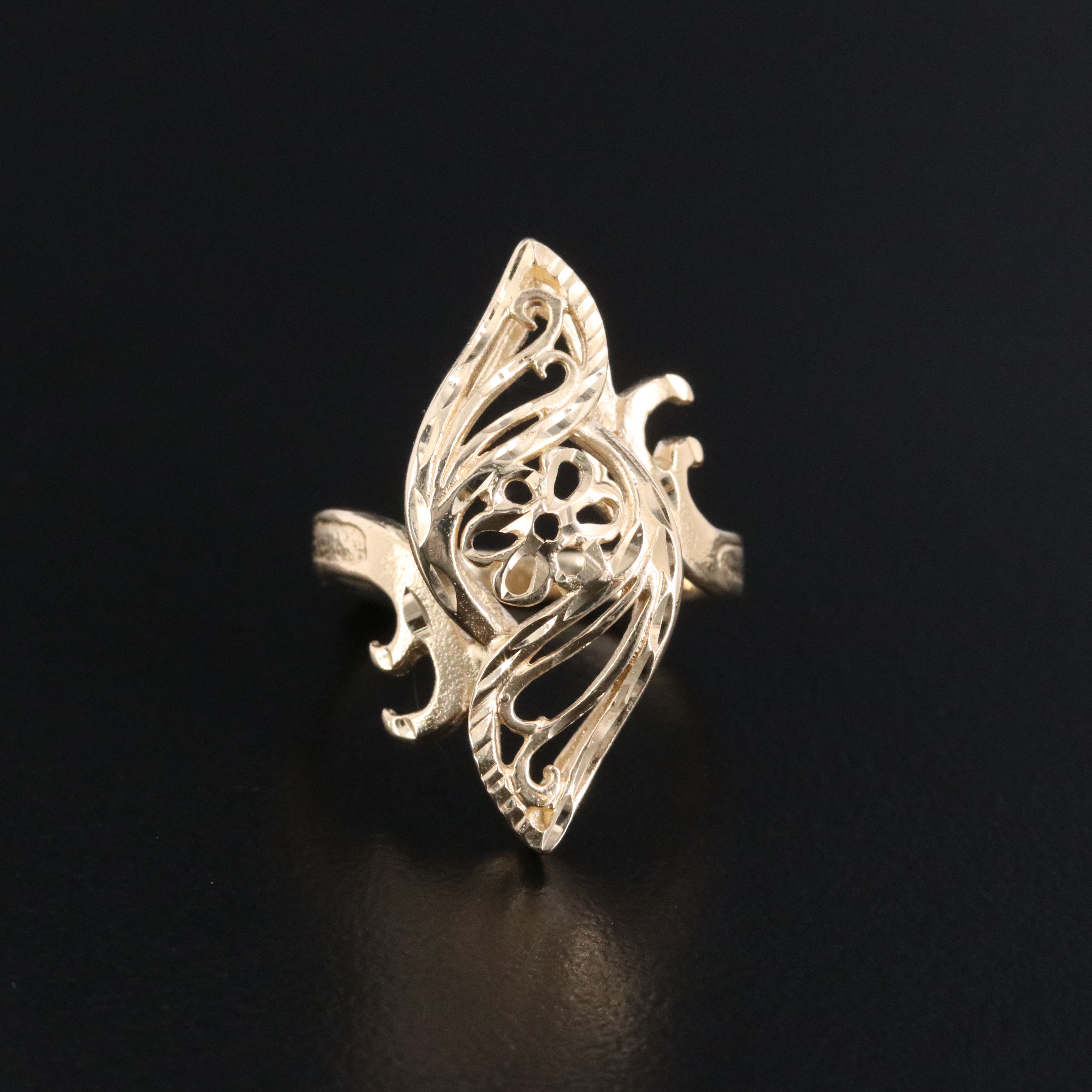 14K Scroll Ring