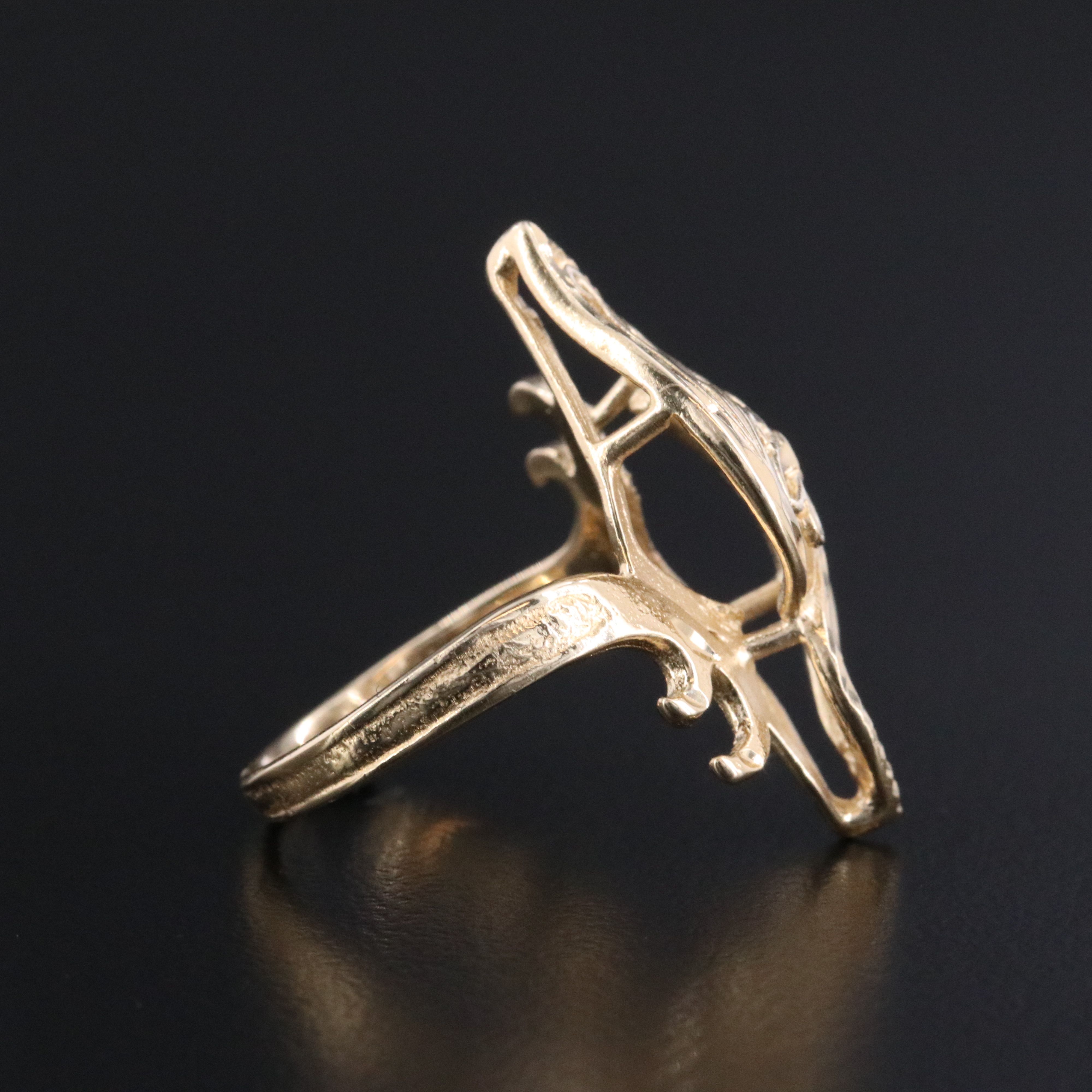 14K Scroll Ring