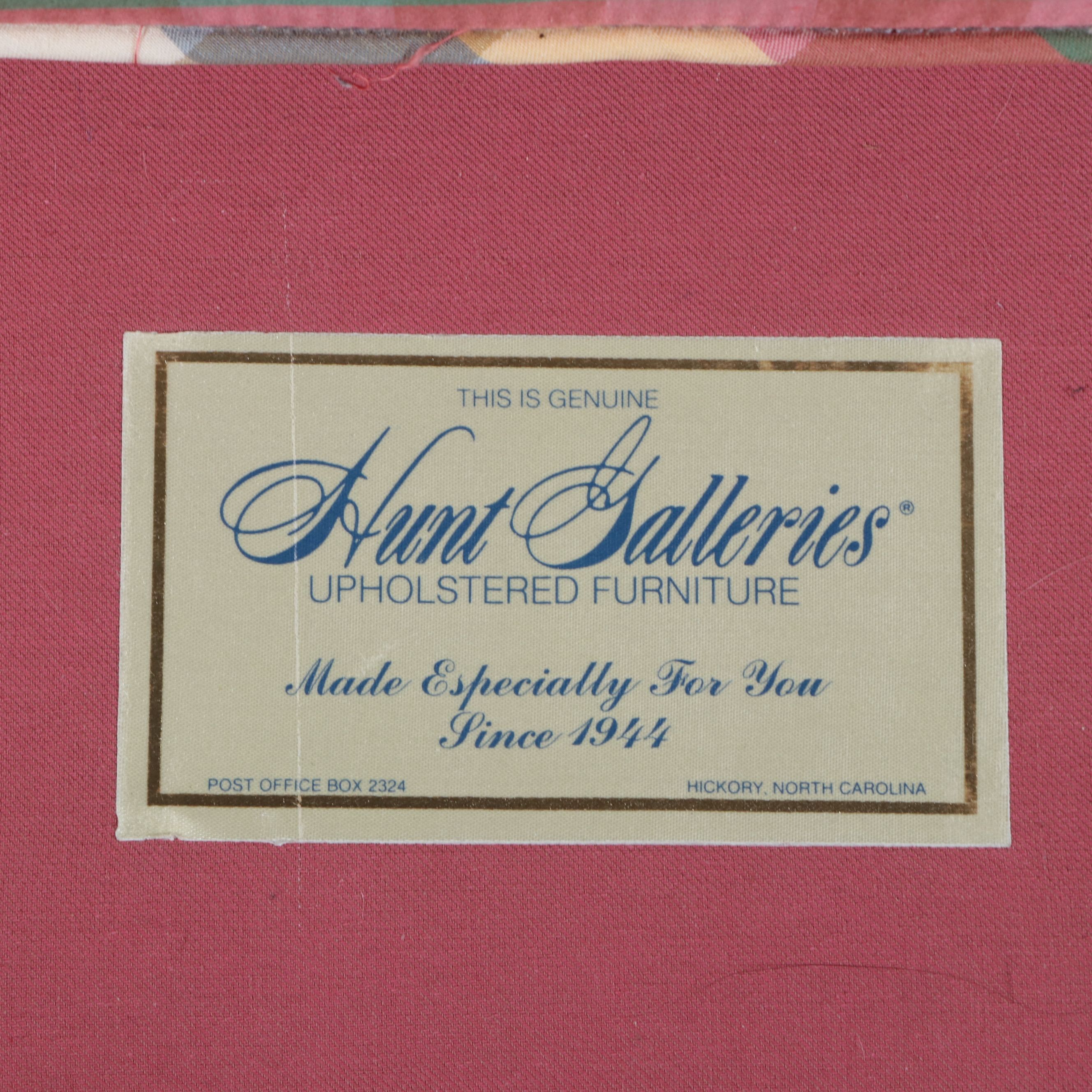 Hunt Galleries Chippendale Style Plaid Upholstered Settee