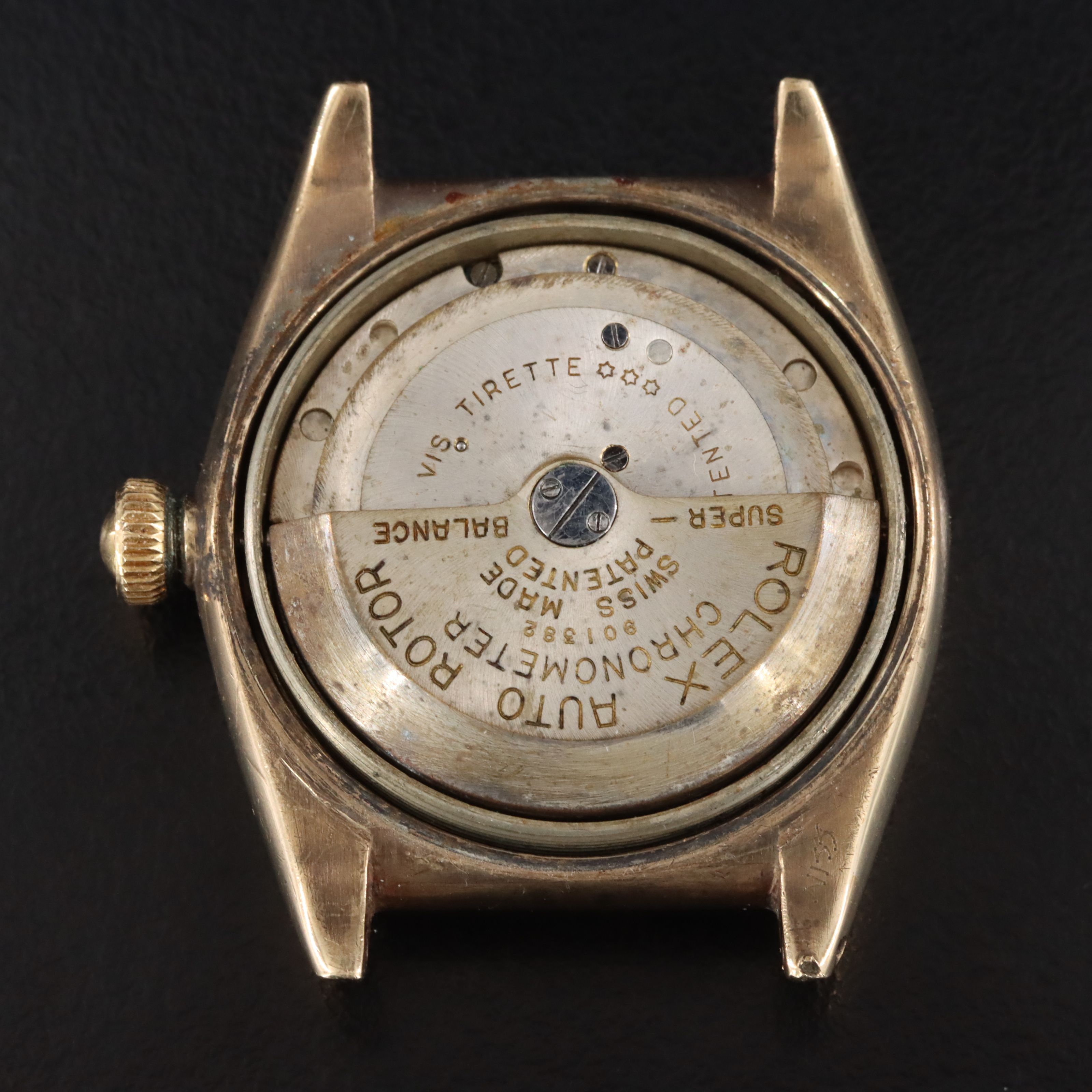 Vintage Rolex Bubble Back 9K & Steel Otster Perpetual Chronometre Watch