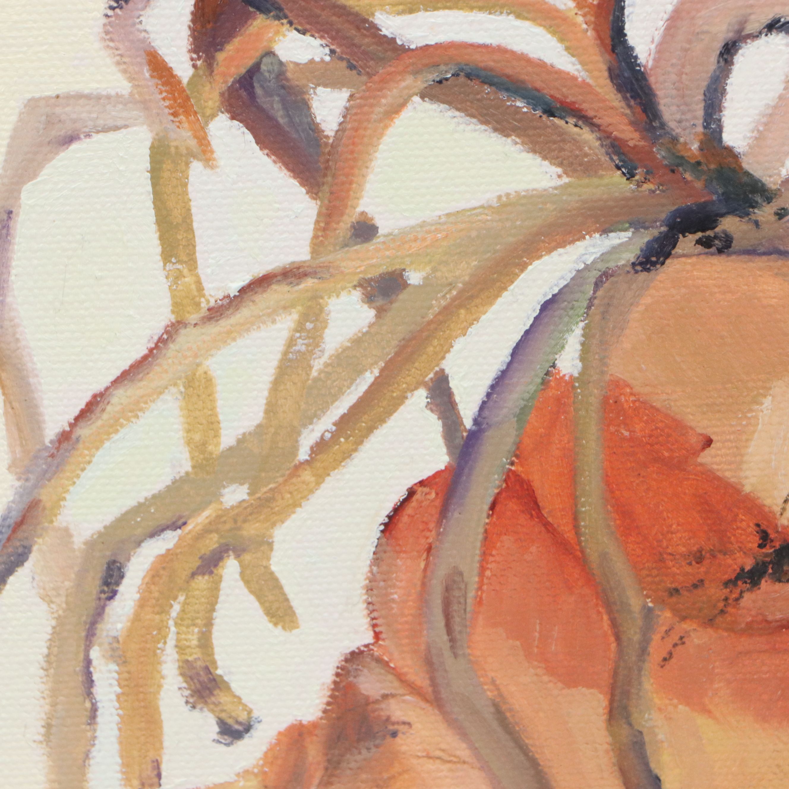 Susan Grier Oil Painting of Harvested Root Vegetables, Late 20th Century