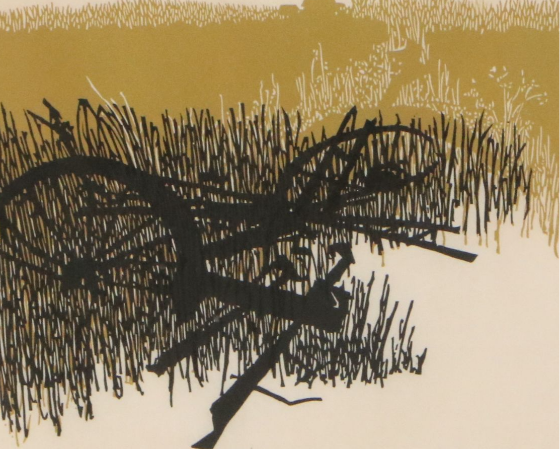 Frank Eckmair Color Woodcut "Corner of the Field"