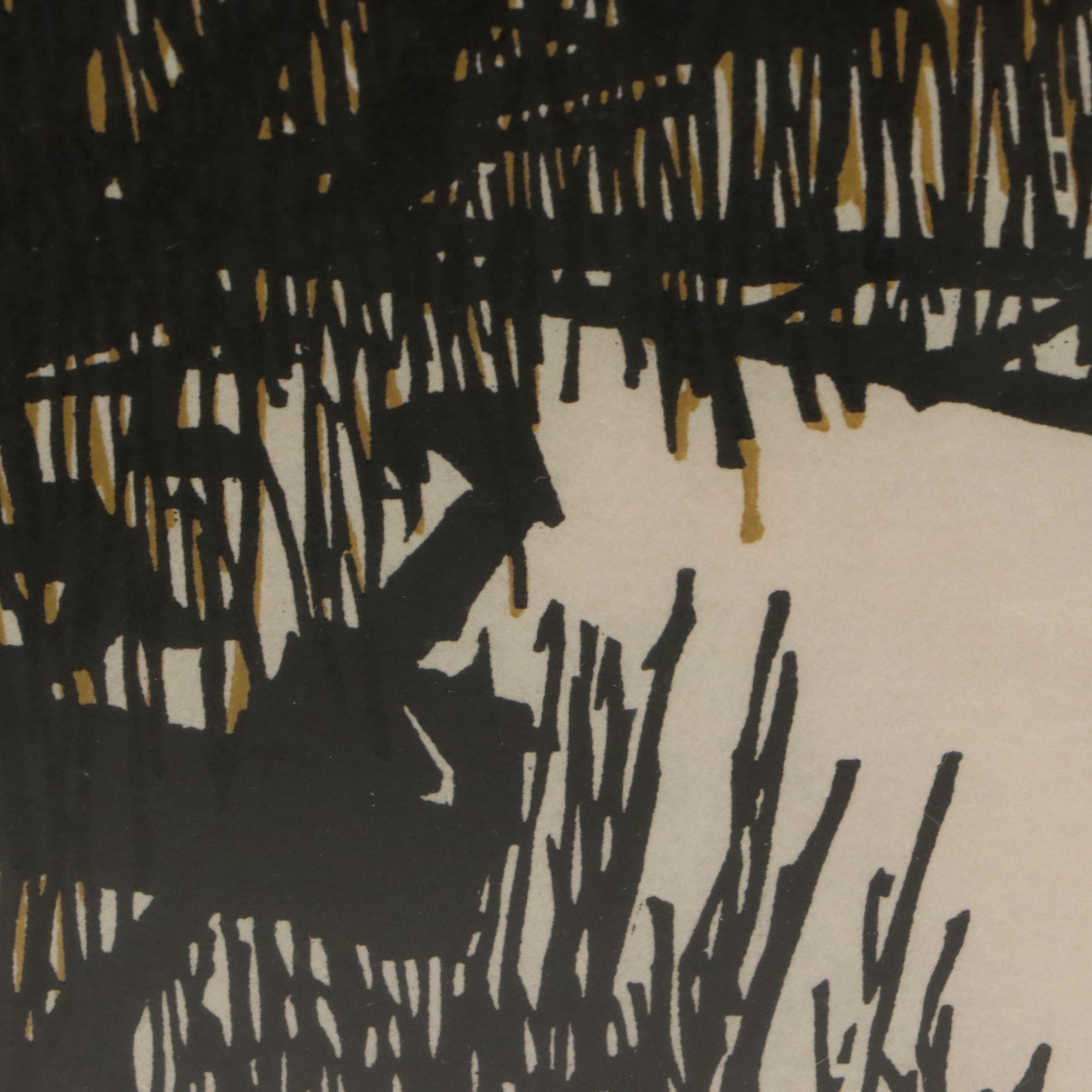 Frank Eckmair Color Woodcut "Corner of the Field"