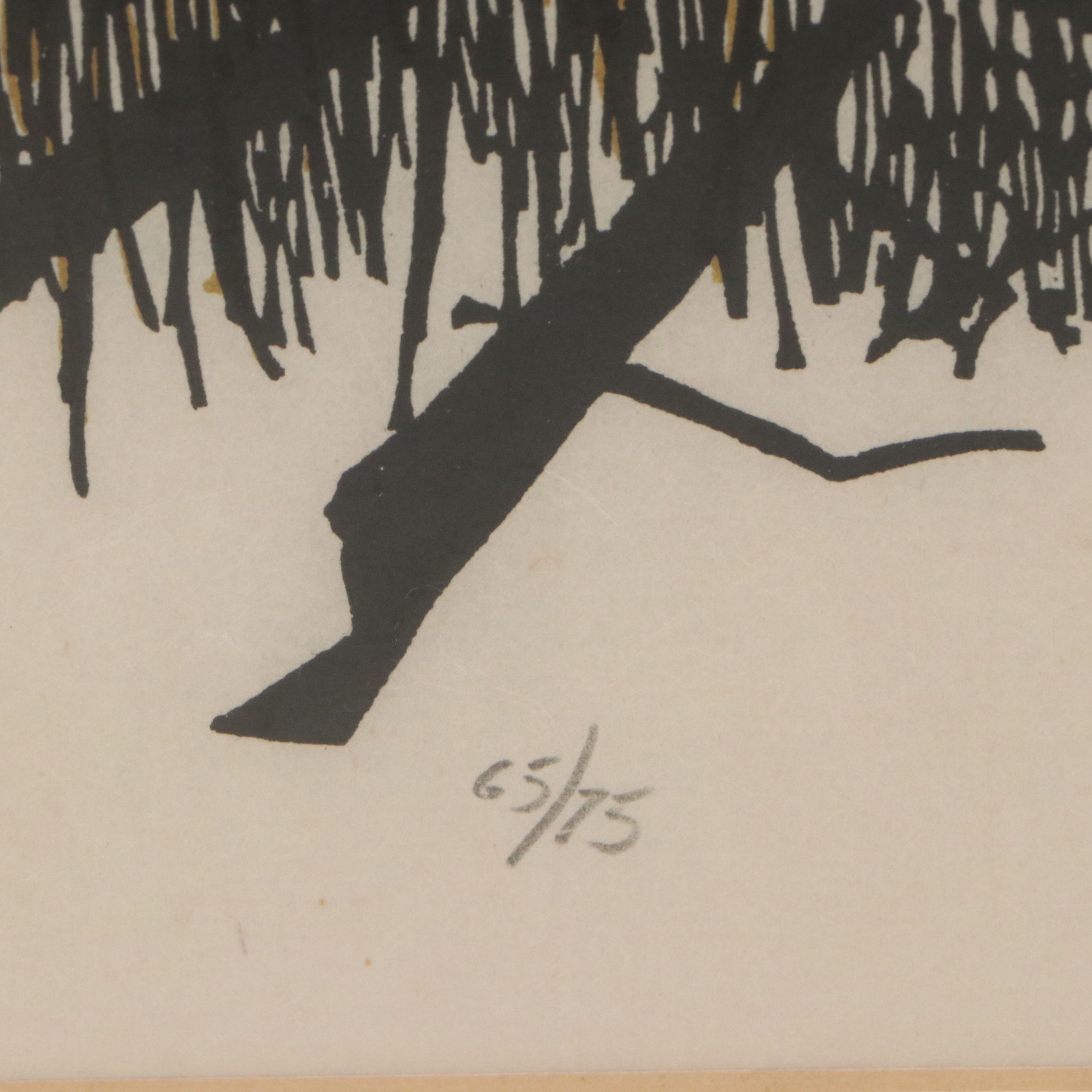 Frank Eckmair Color Woodcut "Corner of the Field"