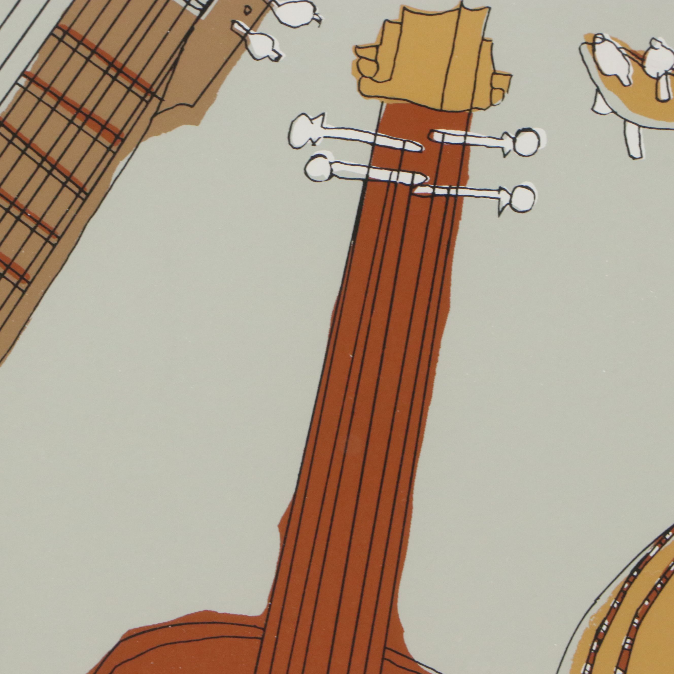 Brett Harper Serigraph of Brass and Stringed Instruments