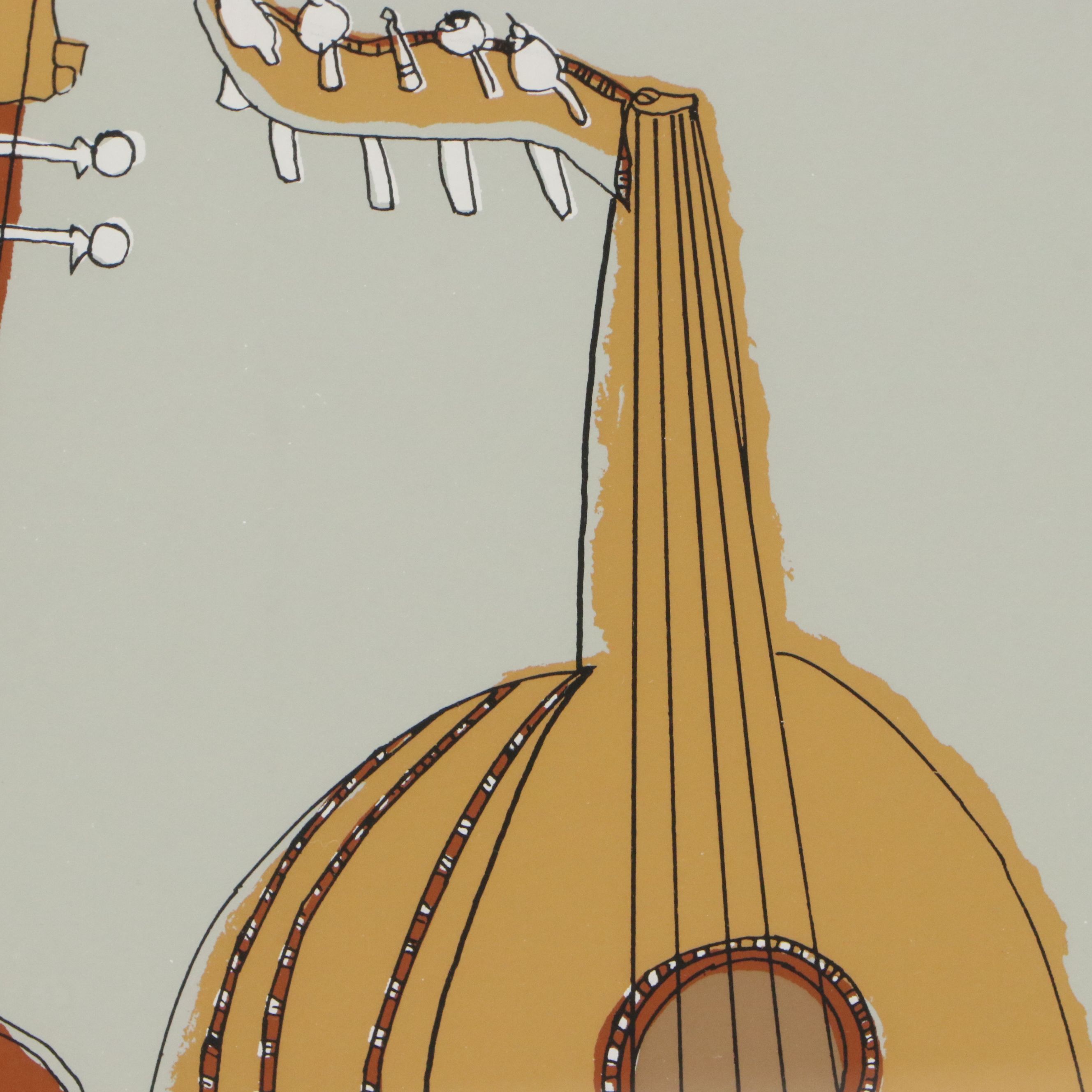 Brett Harper Serigraph of Brass and Stringed Instruments