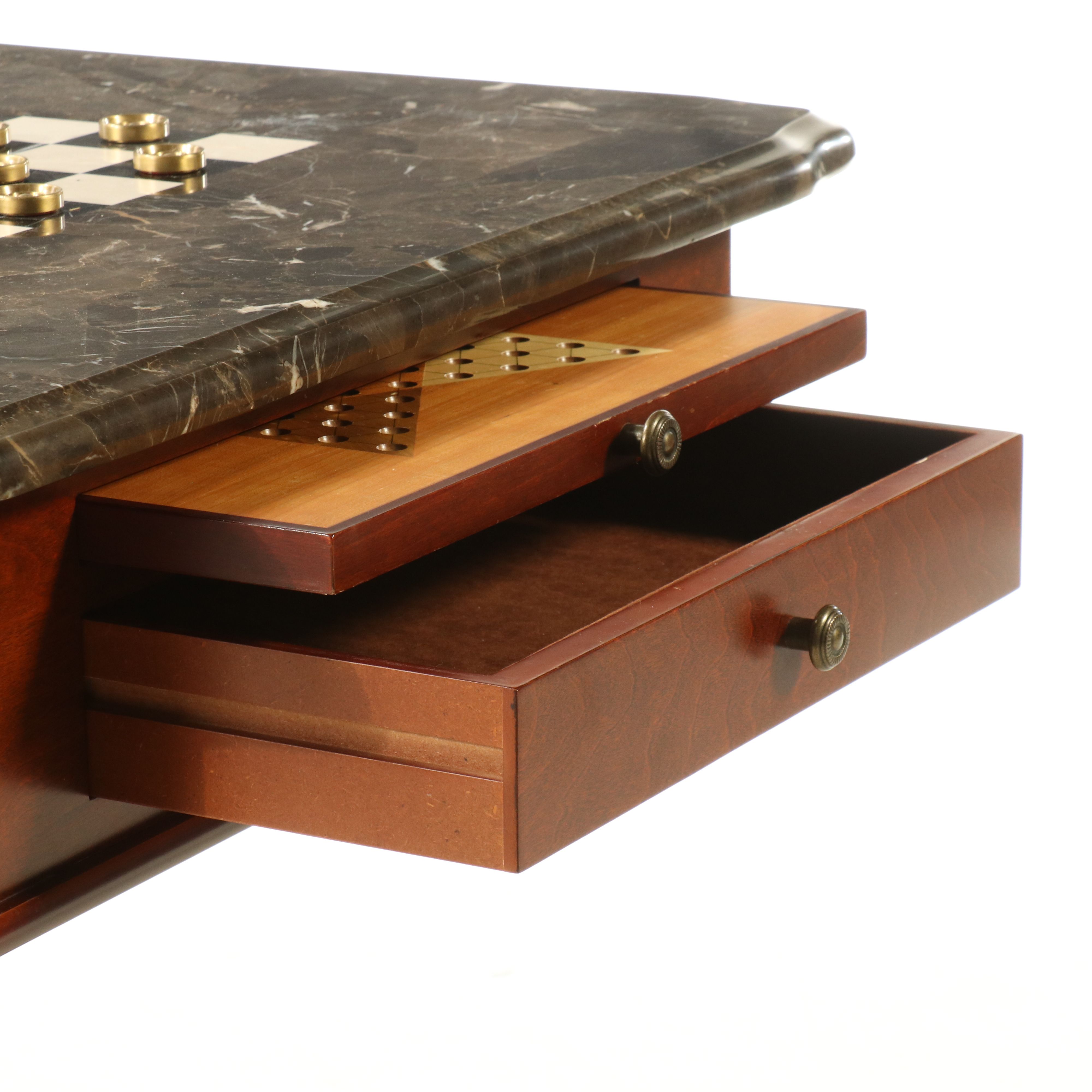 Regency Style Mahogany Game Table with Inset Marble Chessboard