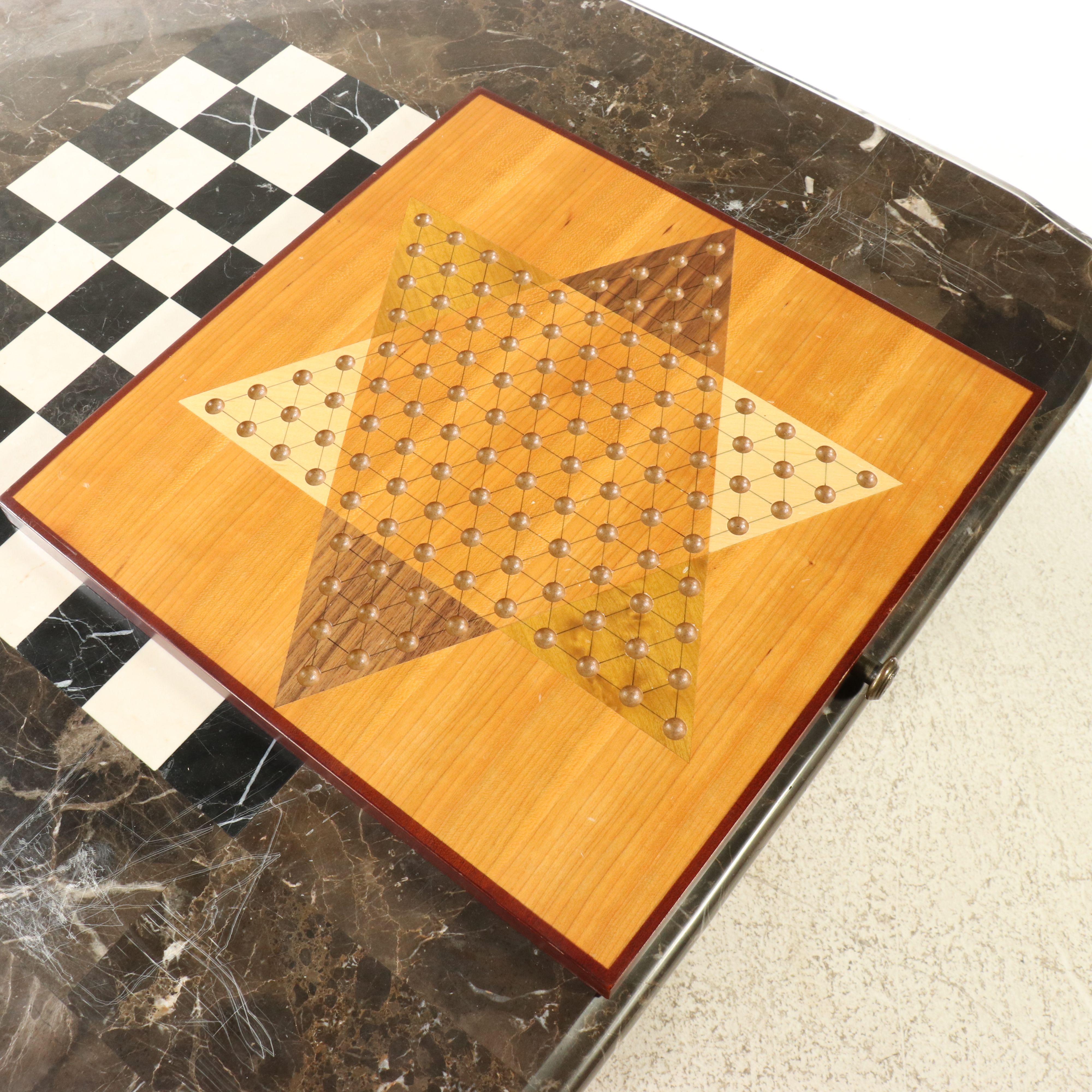 Regency Style Mahogany Game Table with Inset Marble Chessboard