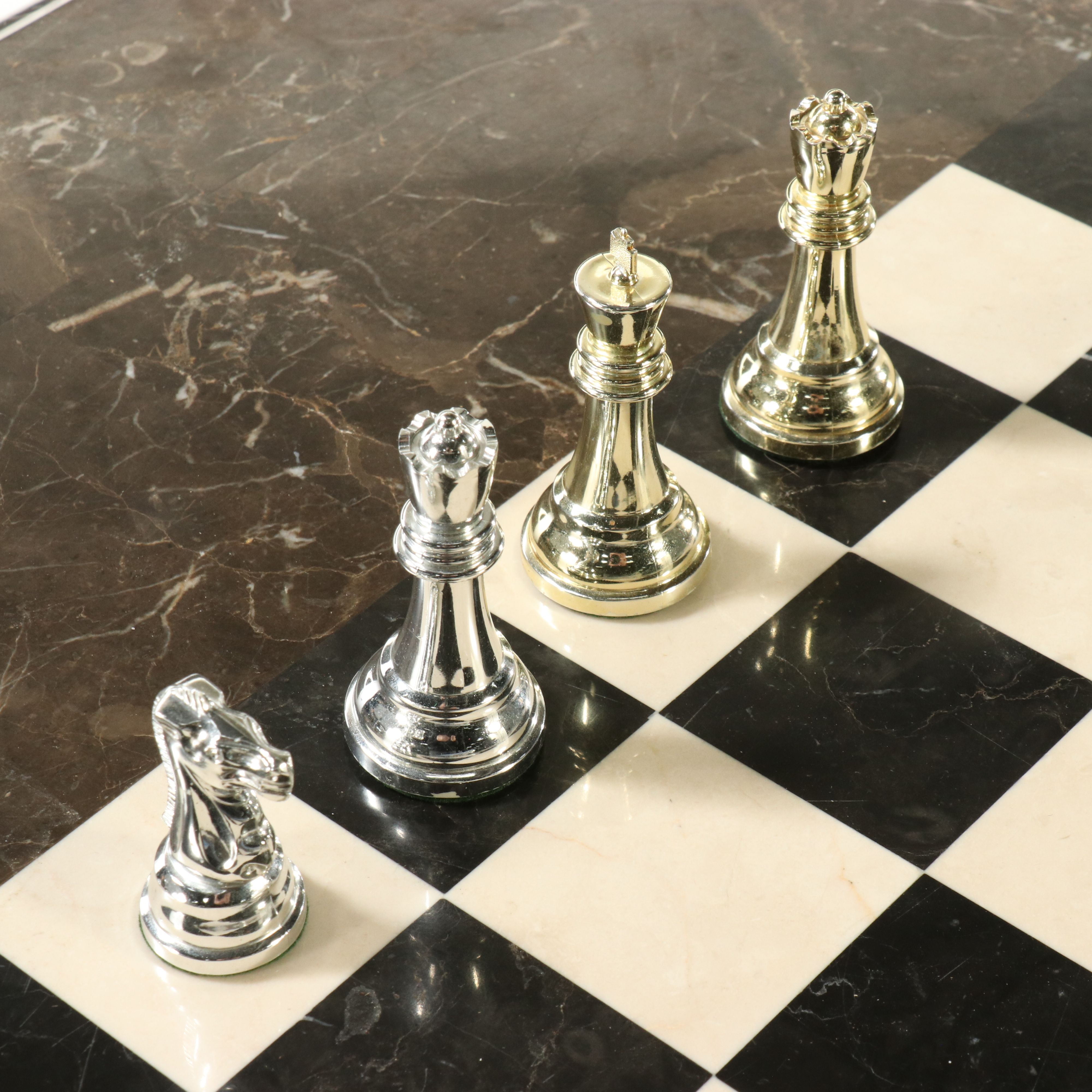 Regency Style Mahogany Game Table with Inset Marble Chessboard